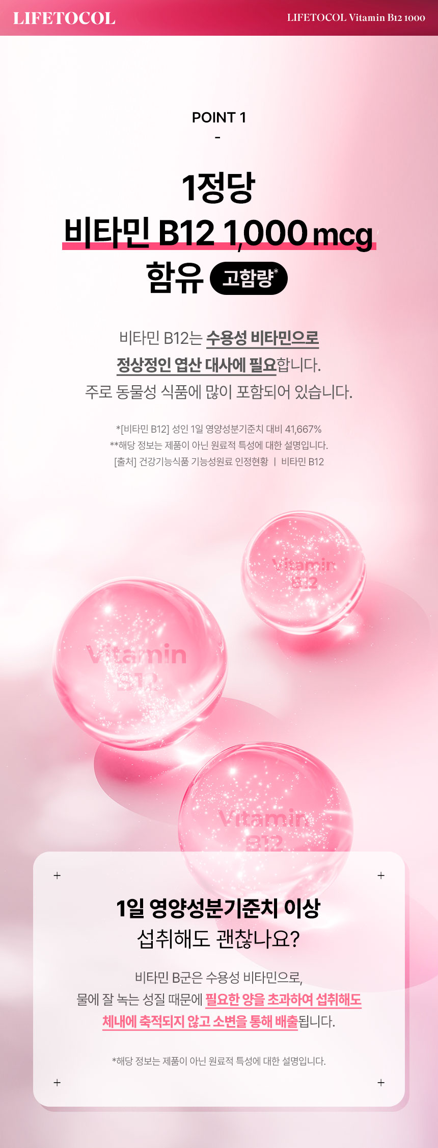 라이프토콜 비타민 B12 영양제 1000 250정