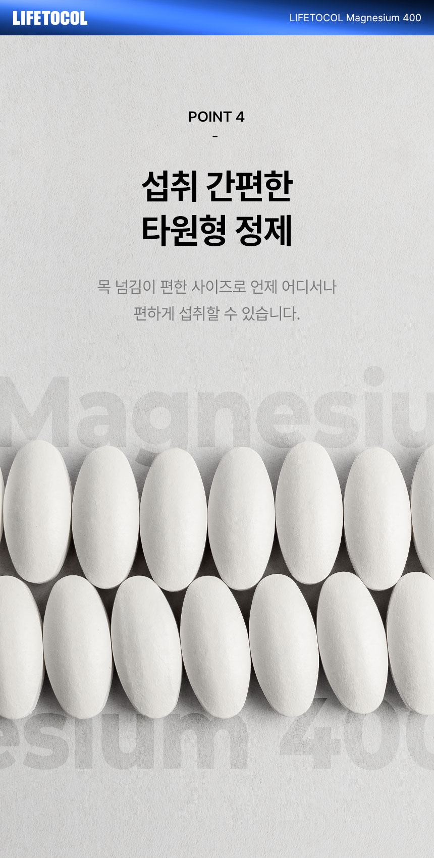 라이프토콜 에너지 이용 신경과 근육 기능 유지 마그네슘 400 영양제 보충제 100정