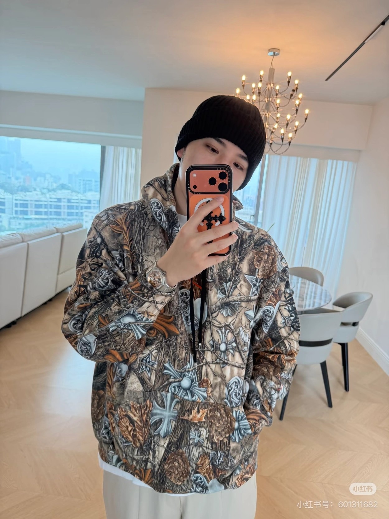 크롬하츠 맨즈 남여공용 카모플라주 후드티
