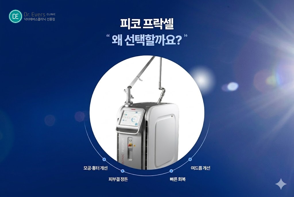 피코프락셀 효과 여드름 흉터 레이저 프락셀 레이저_선릉피부과 닥터에버스의원 선릉점