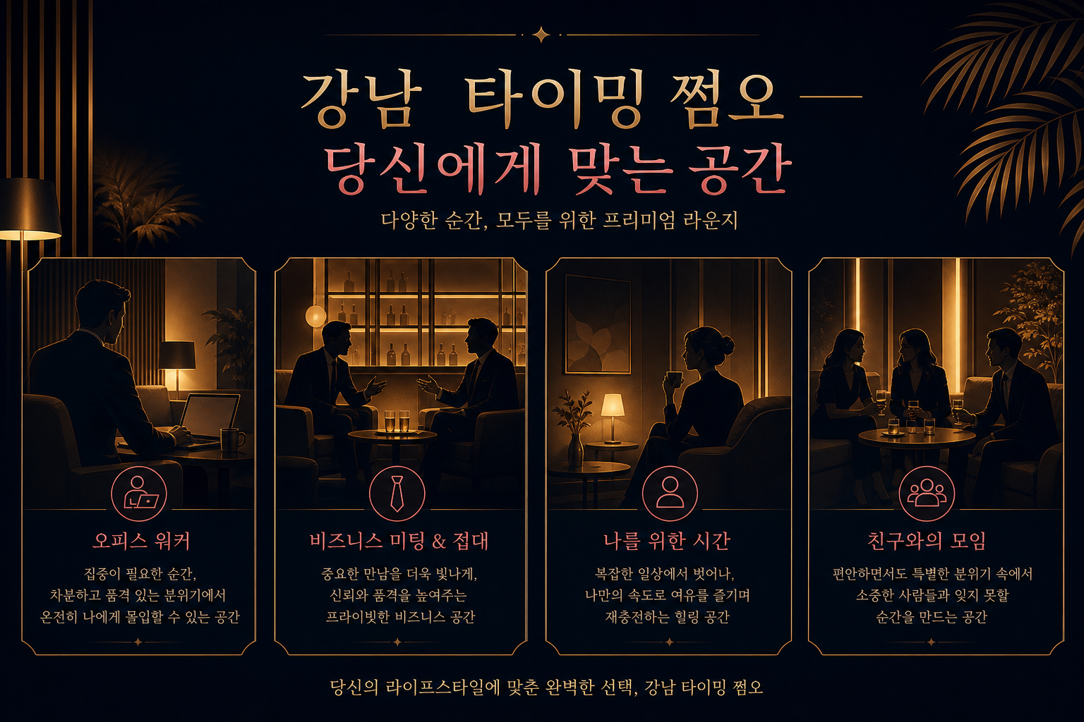 강남 타이밍 쩜오 당신에게 맞는 공간