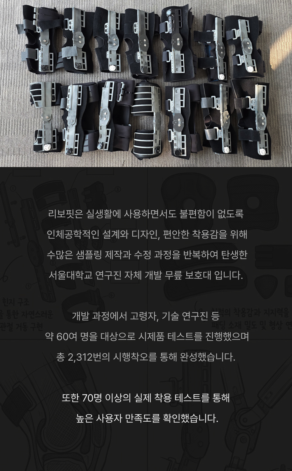 리보핏 관절염 스프링 무릎보호대 계단 언덕 경사로 이동이 편한 노인 무릎보호대