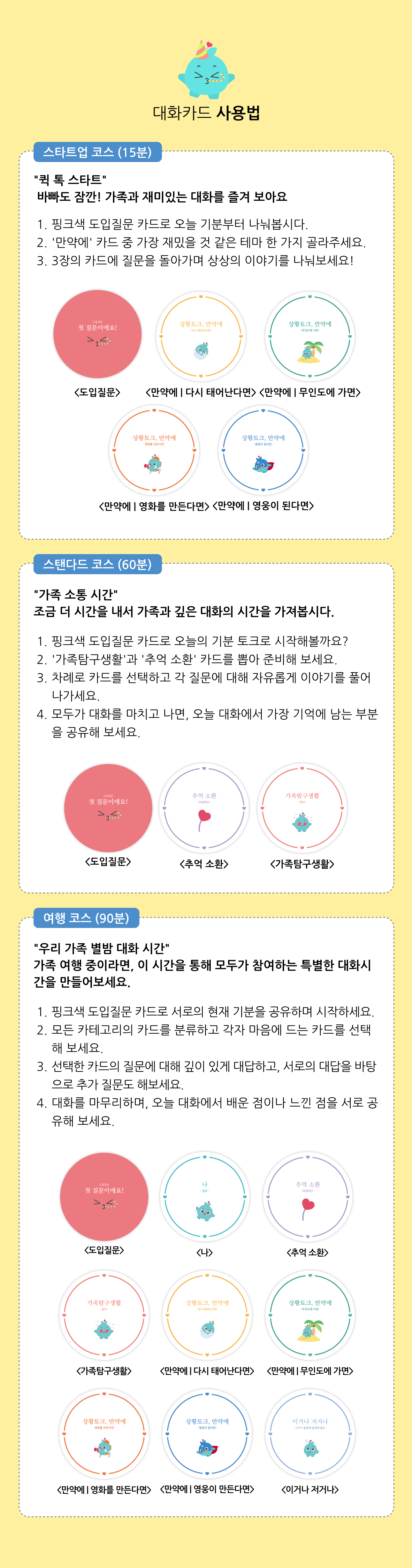 [오순도순 대화카드] 부모·자녀·부부를 위한 소통 질문카드 커플 대화 · 가족게임