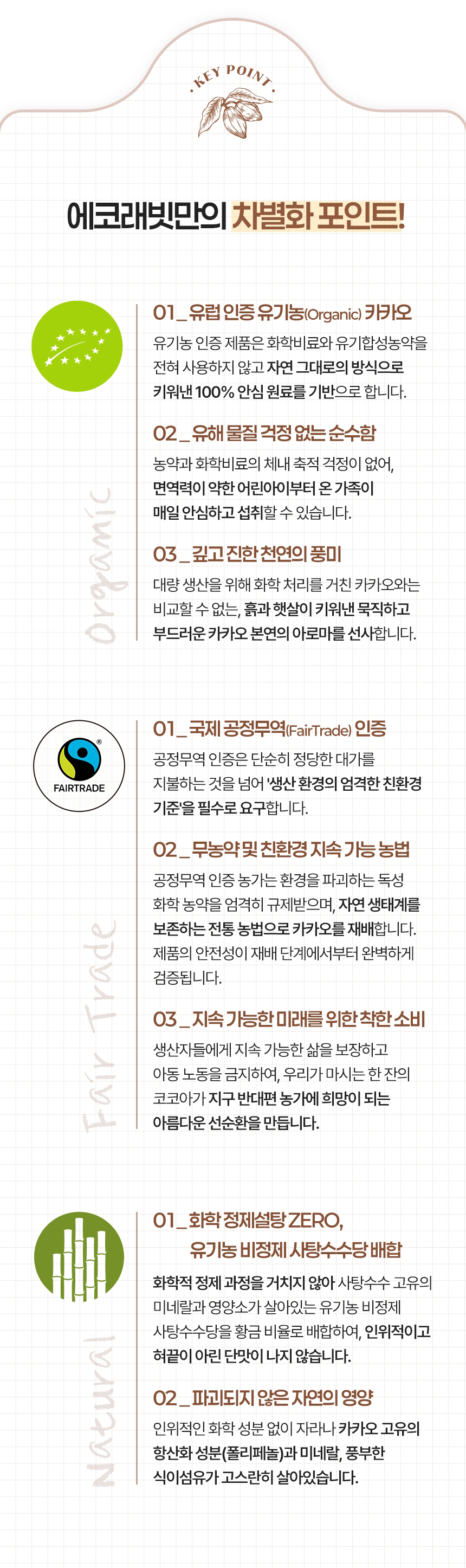 스페인산 정직한 유럽인증 유기농 코코아 파우더 100% 안심 카카오 원료