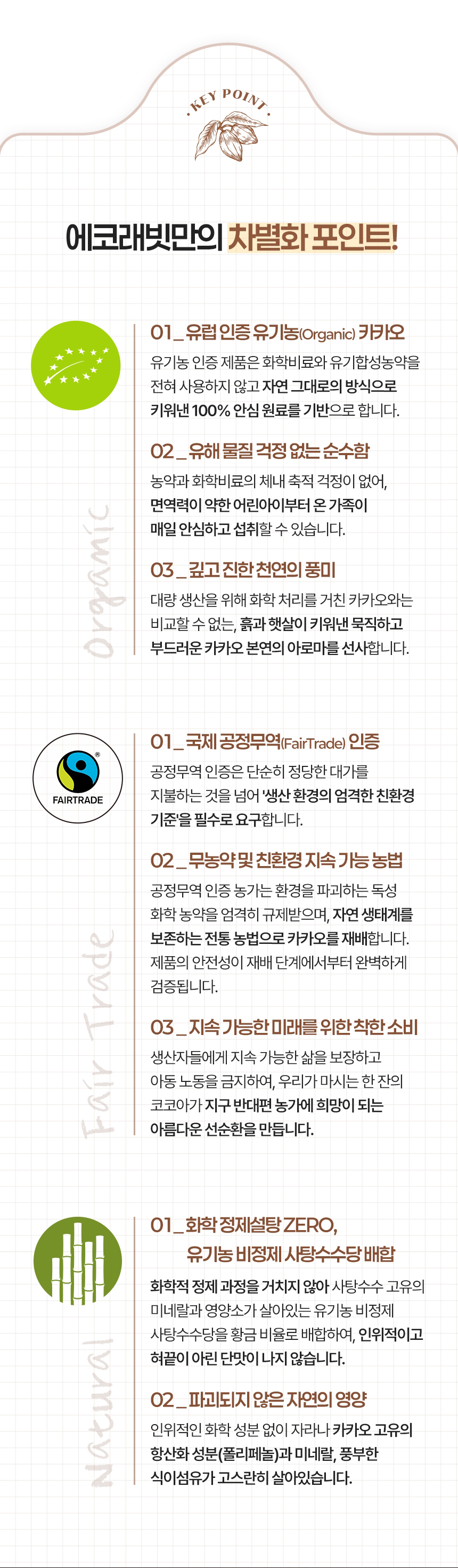 스페인산 정직한 유럽인증 유기농 코코아 파우더 100% 안심 카카오 원료