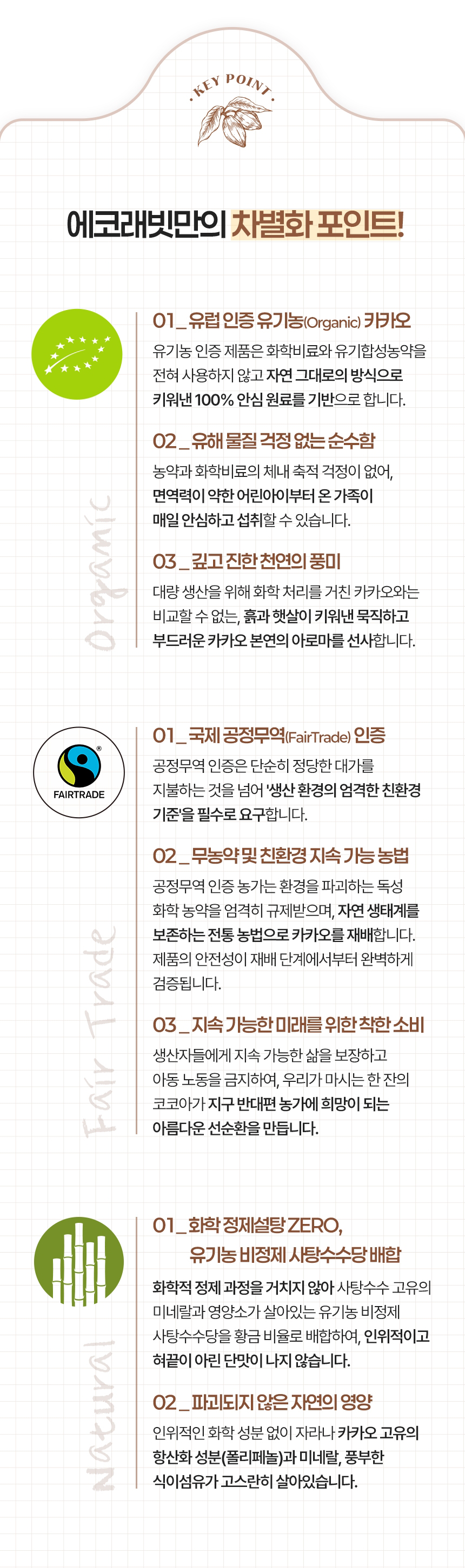 스페인산 정직한 유럽인증 유기농 코코아 파우더 100% 안심 카카오 원료