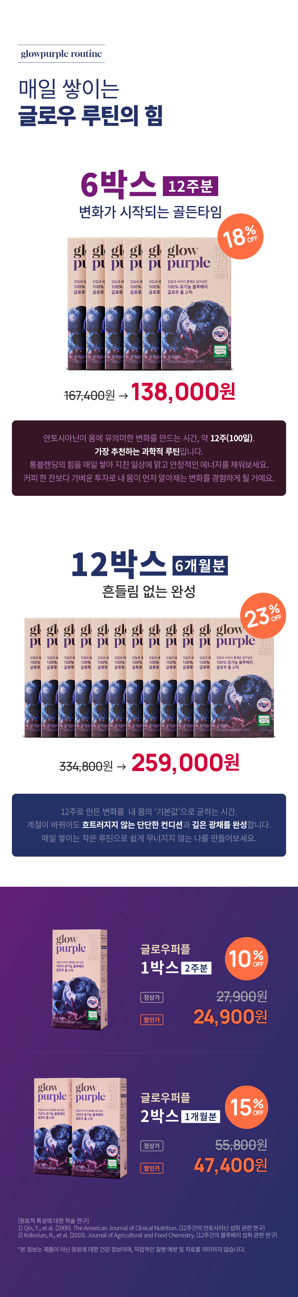[최대23%할인]글로우퍼플홀스틱12박스