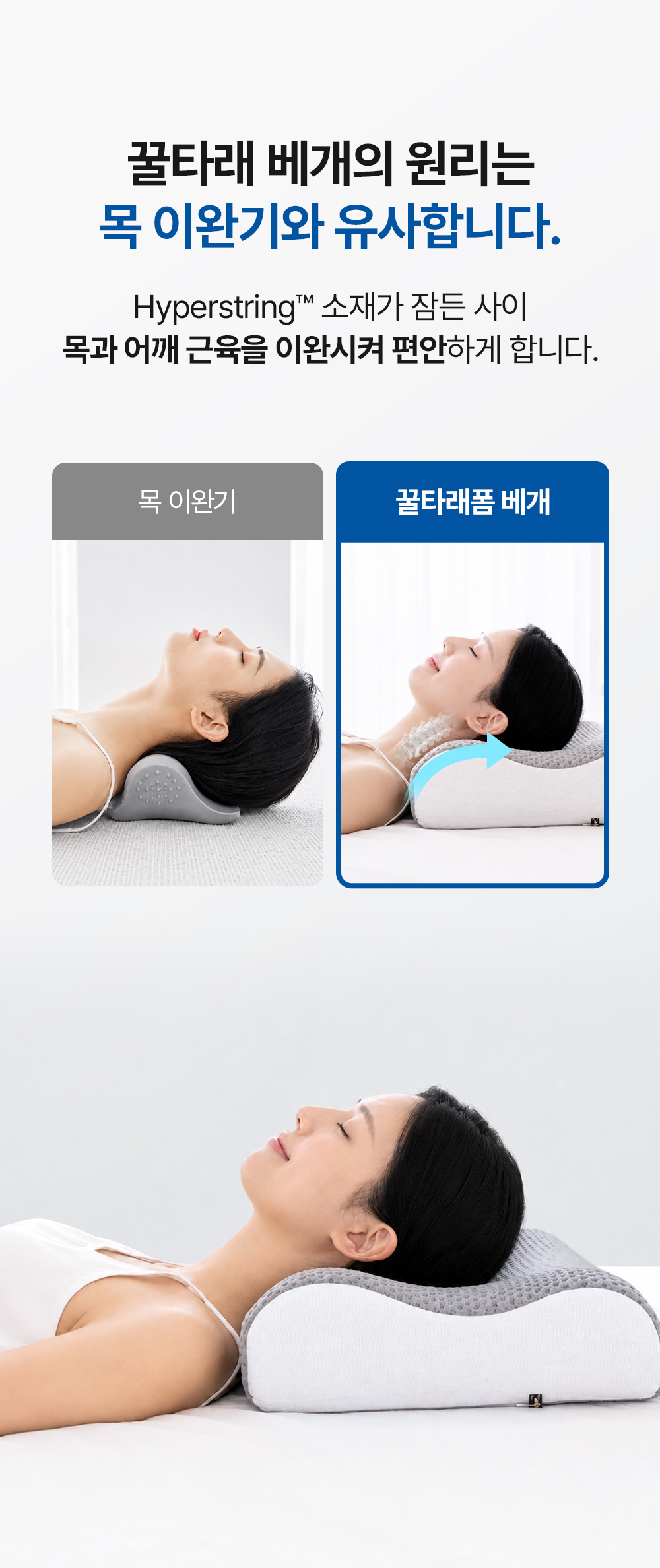 [물리치료사 추천] 고몽드 경추 베개 (목이 편안, 경추 건강, 신소재 하이퍼스트링)