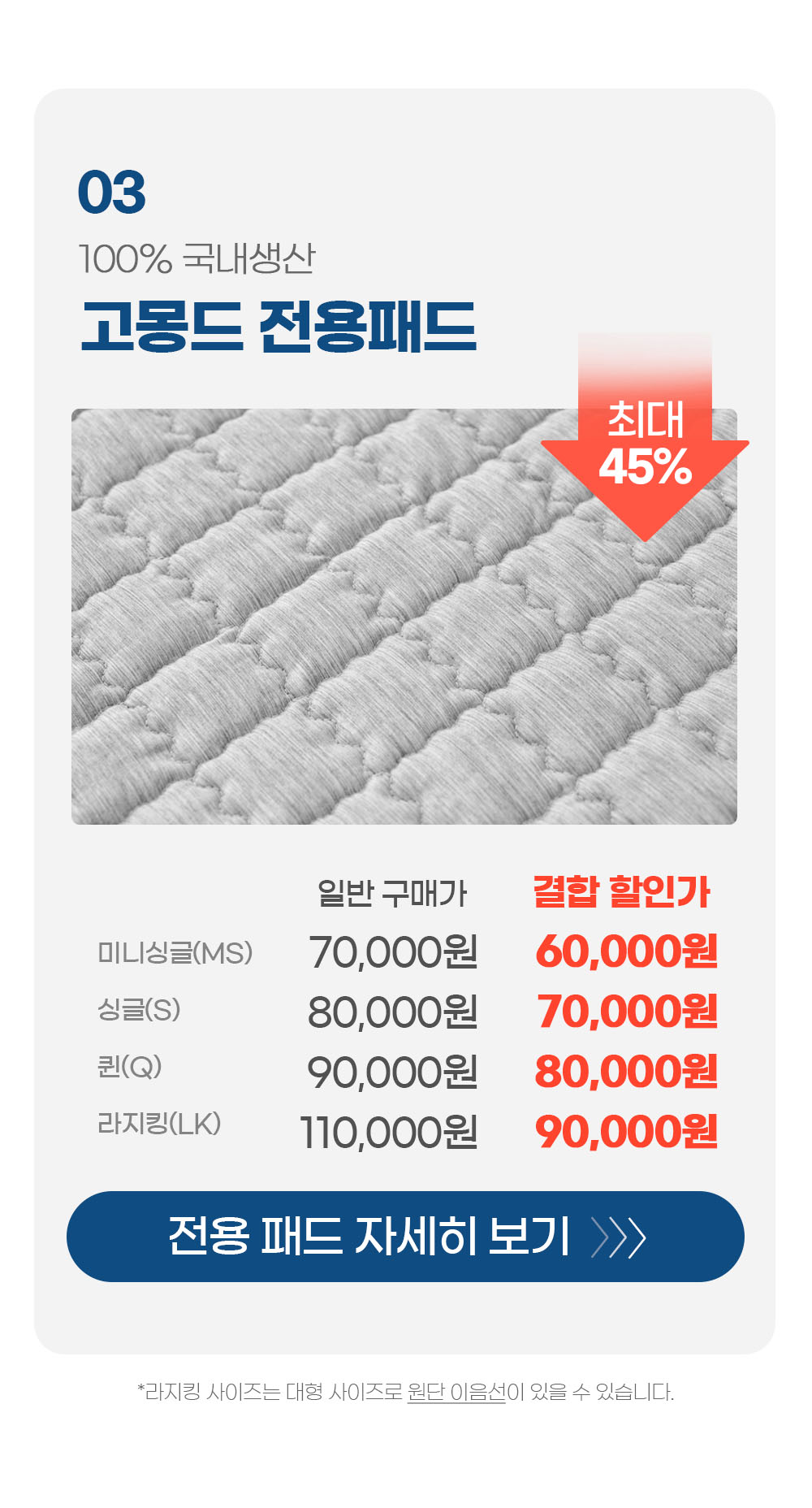 [159차 완판] 고몽드 침대용 토퍼 매트리스 - 침대 위에 깔아두면 허리가 편해져요