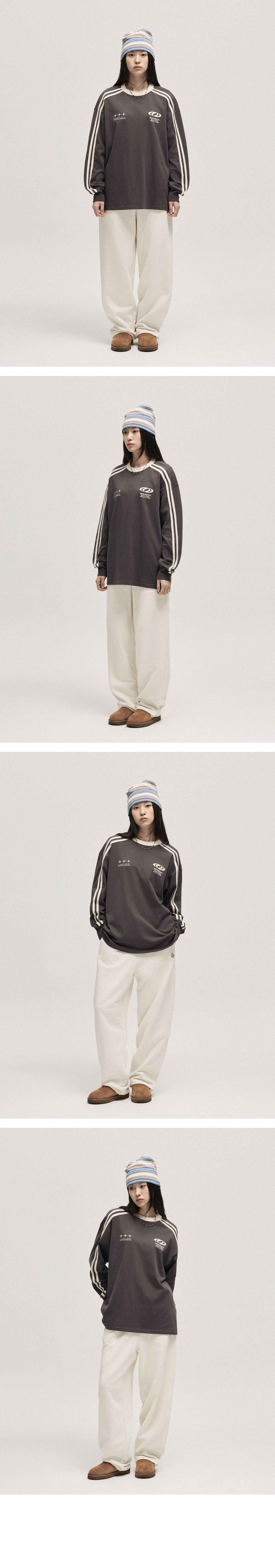 풋볼 져지 롱슬리브 티셔츠_차콜