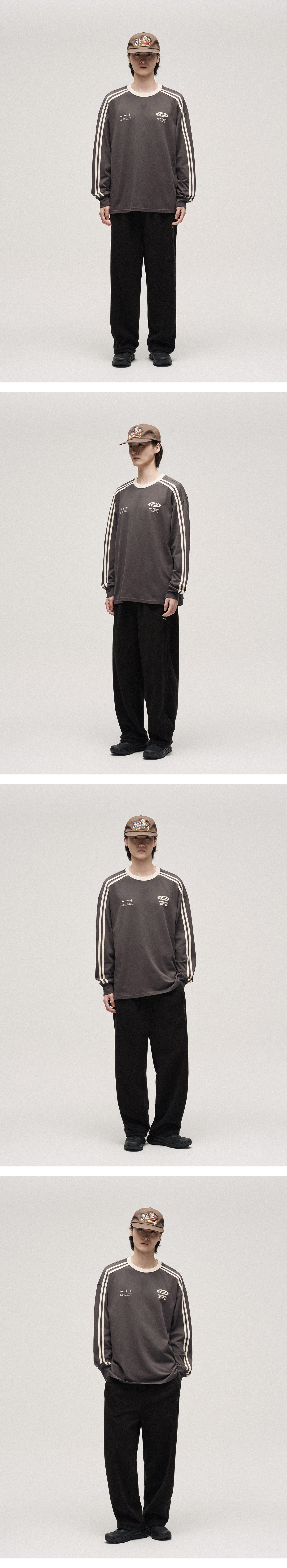 풋볼 져지 롱슬리브 티셔츠_차콜