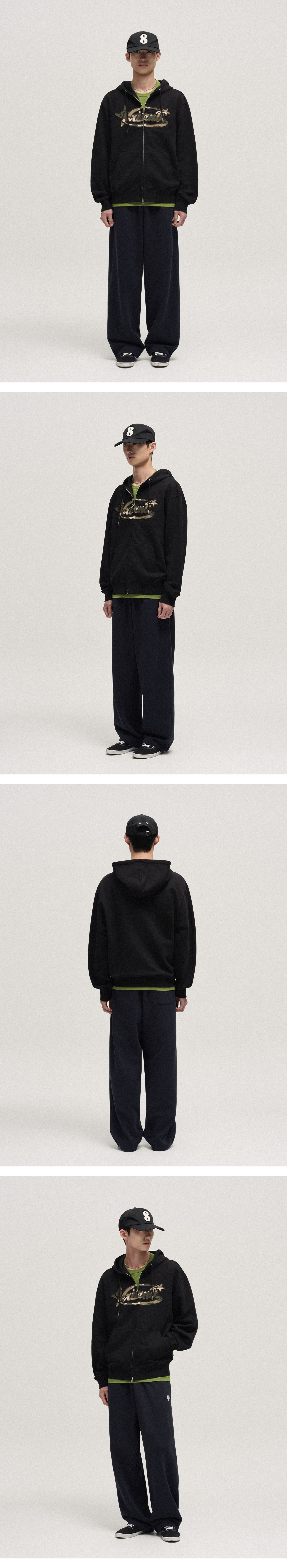 어반스텔라 스웻 후드 집업_멜란지 그레이(체크)
