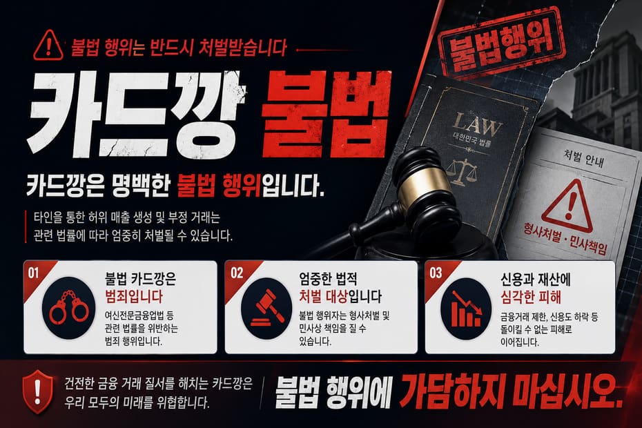 카드깡이 불법인 이유 — 여신전문금융업법 위반과 사기죄 성립 근거