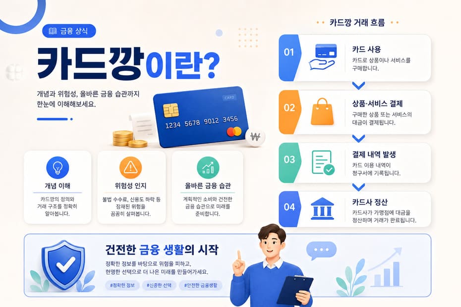 카드깡이란 무엇인가 — 허위 결제로 현금을 융통하는 불법 행위 설명