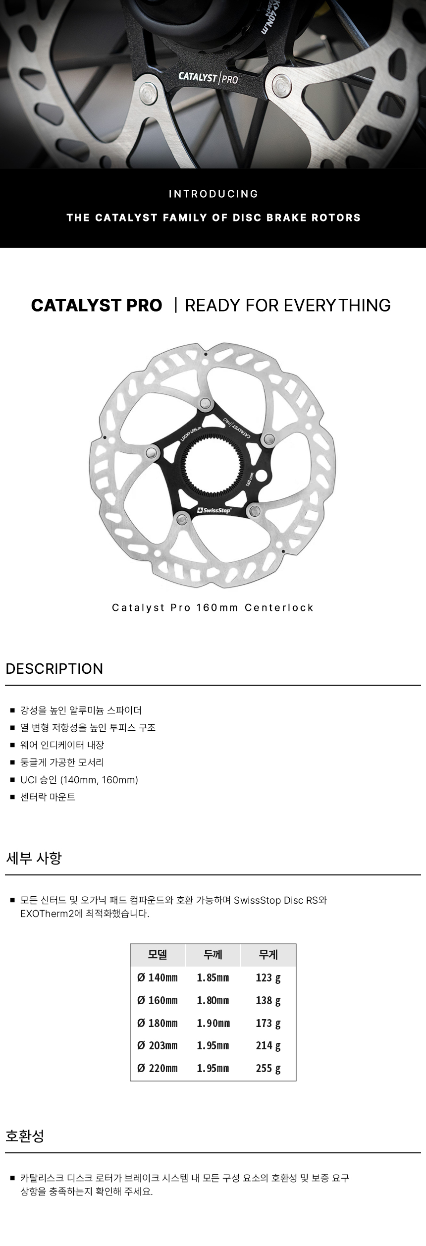 CATALYST PRO disc rotor 160mm [CENTERLOCK]