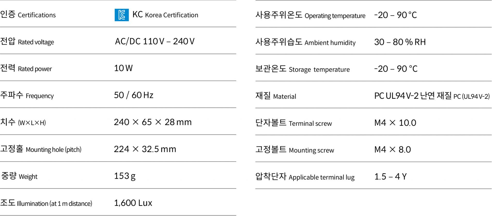제품 사양