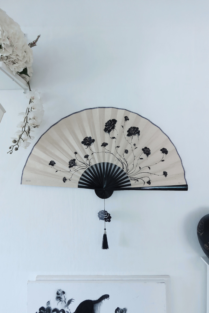 [Only One] Roses in Flux / Fan Painting Series (M) / Rose Vine 02 by Mond Kim 복제
