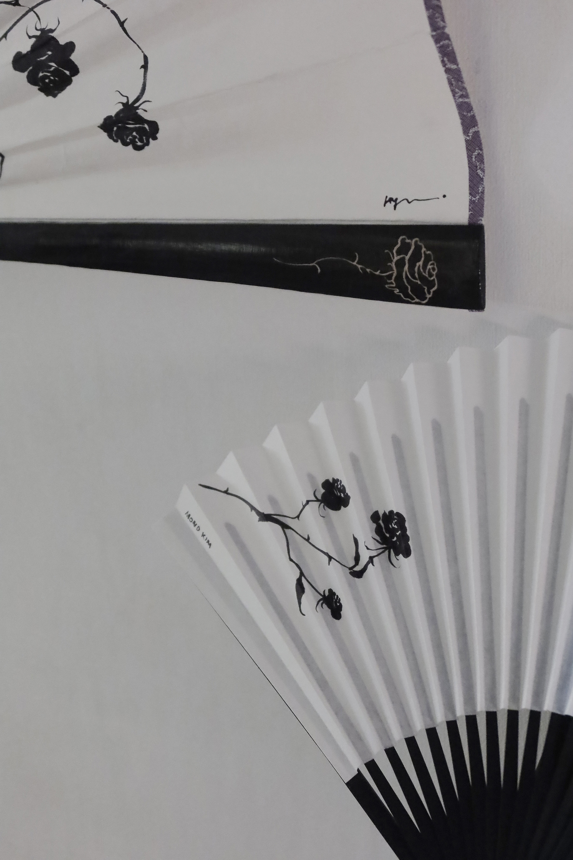 Roses in Flux / Fan Painting Series (Hand Fan, XS) / Rose Tree 01 by Mond Kim