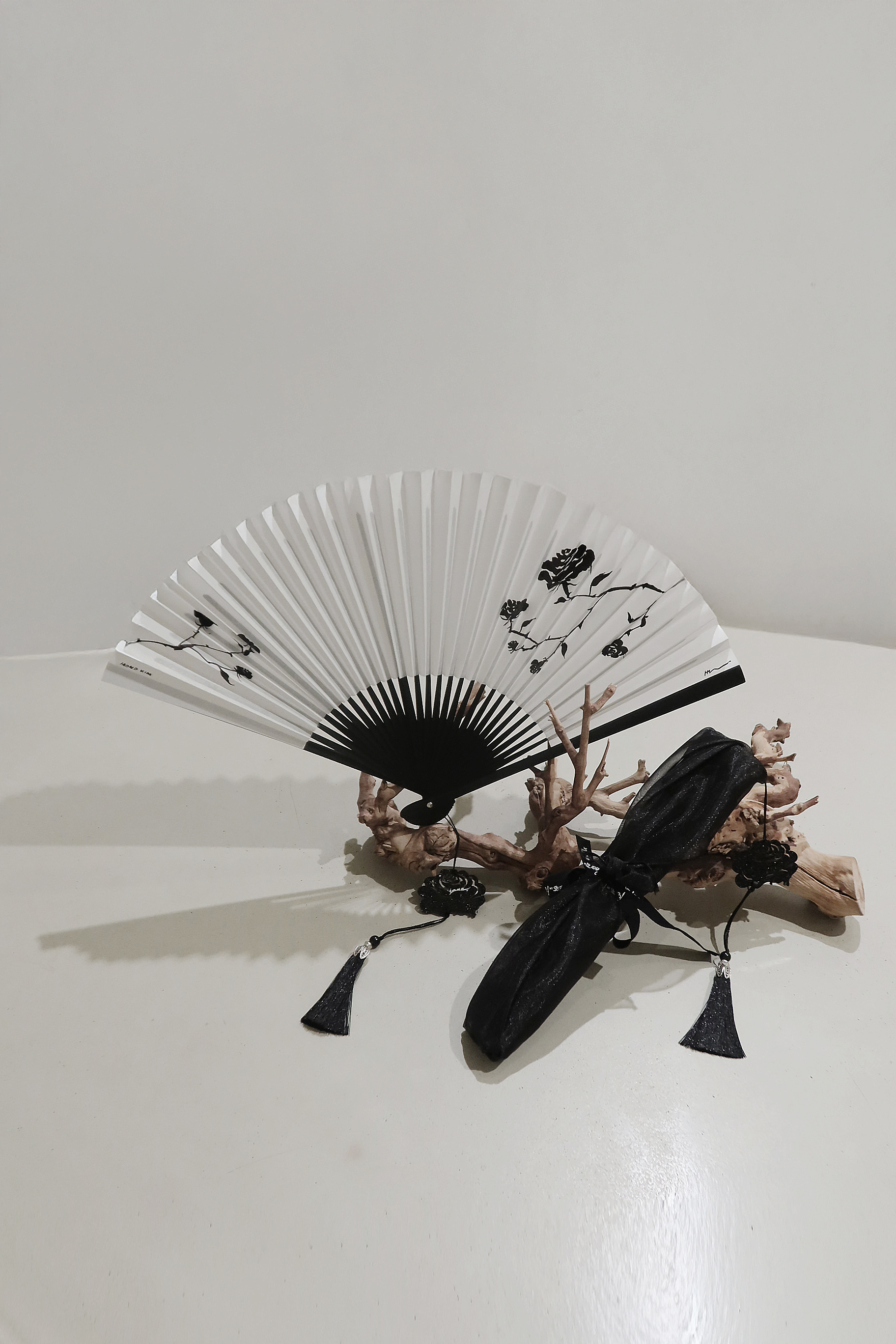 Roses in Flux / Fan Painting Series (Hand Fan, XS) / Rose Tree 01 by Mond Kim