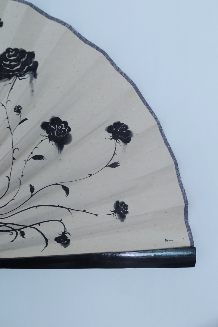 [Only One] Roses in Flux / Fan Painting Series (M) / Rose Vine 02 by Mond Kim 복제