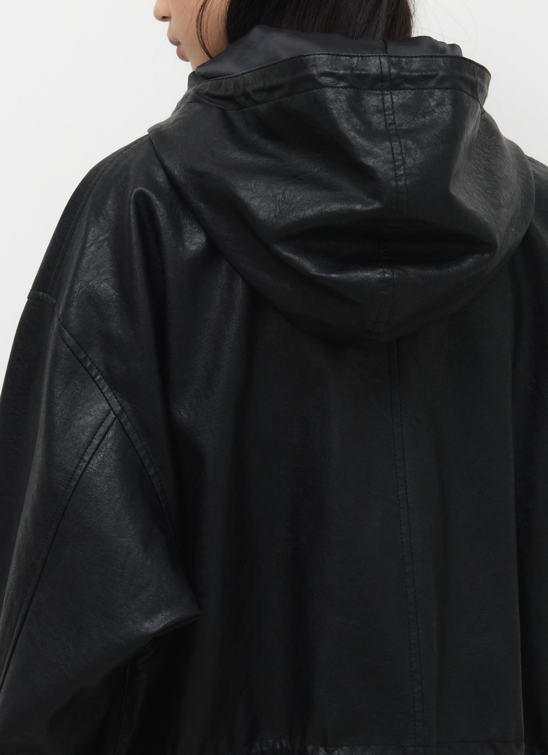 26SS HUNTING FAUX LEATHER JACKET / BLACK