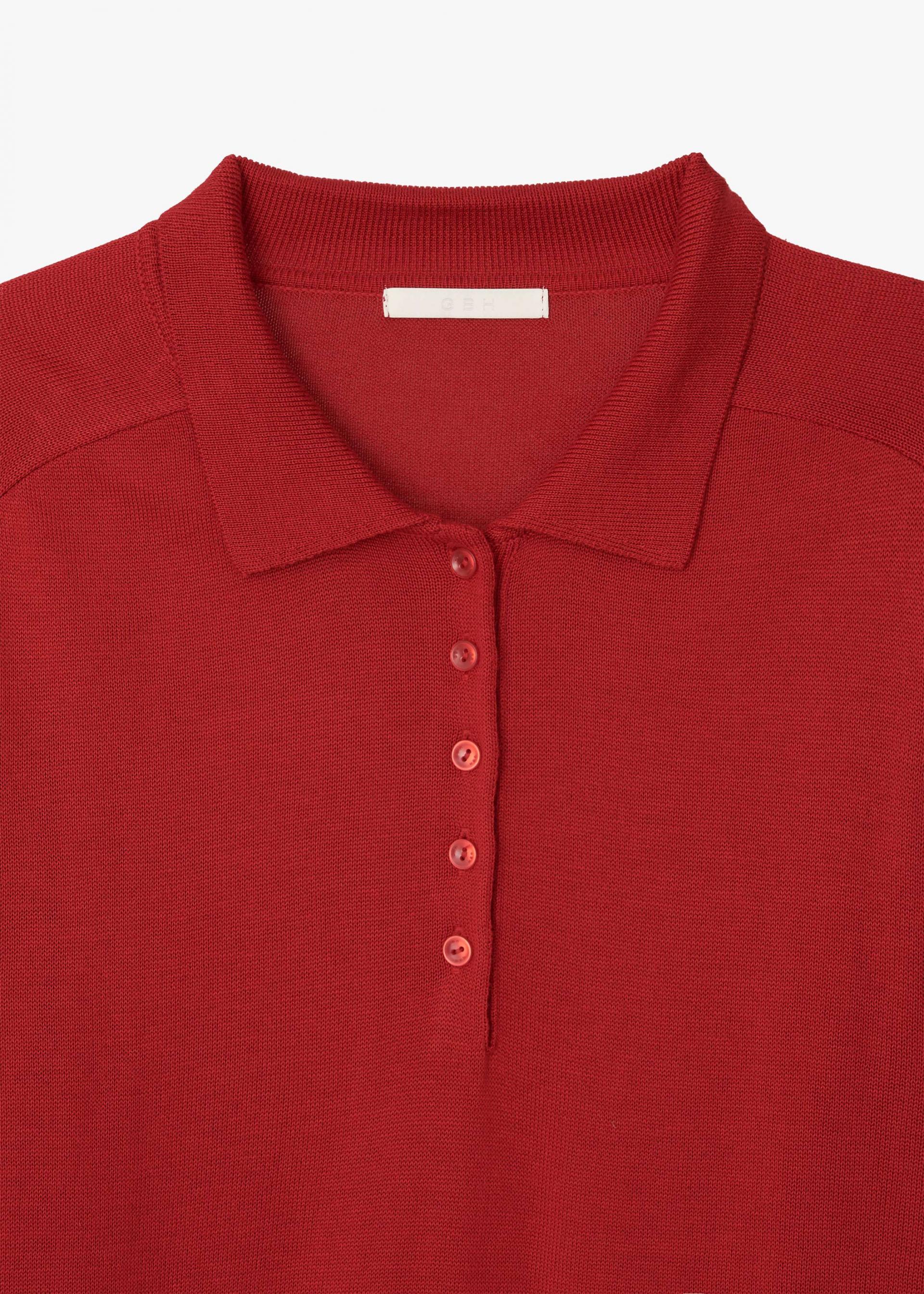 26SS WOOL SILK POLO KNIT / RED