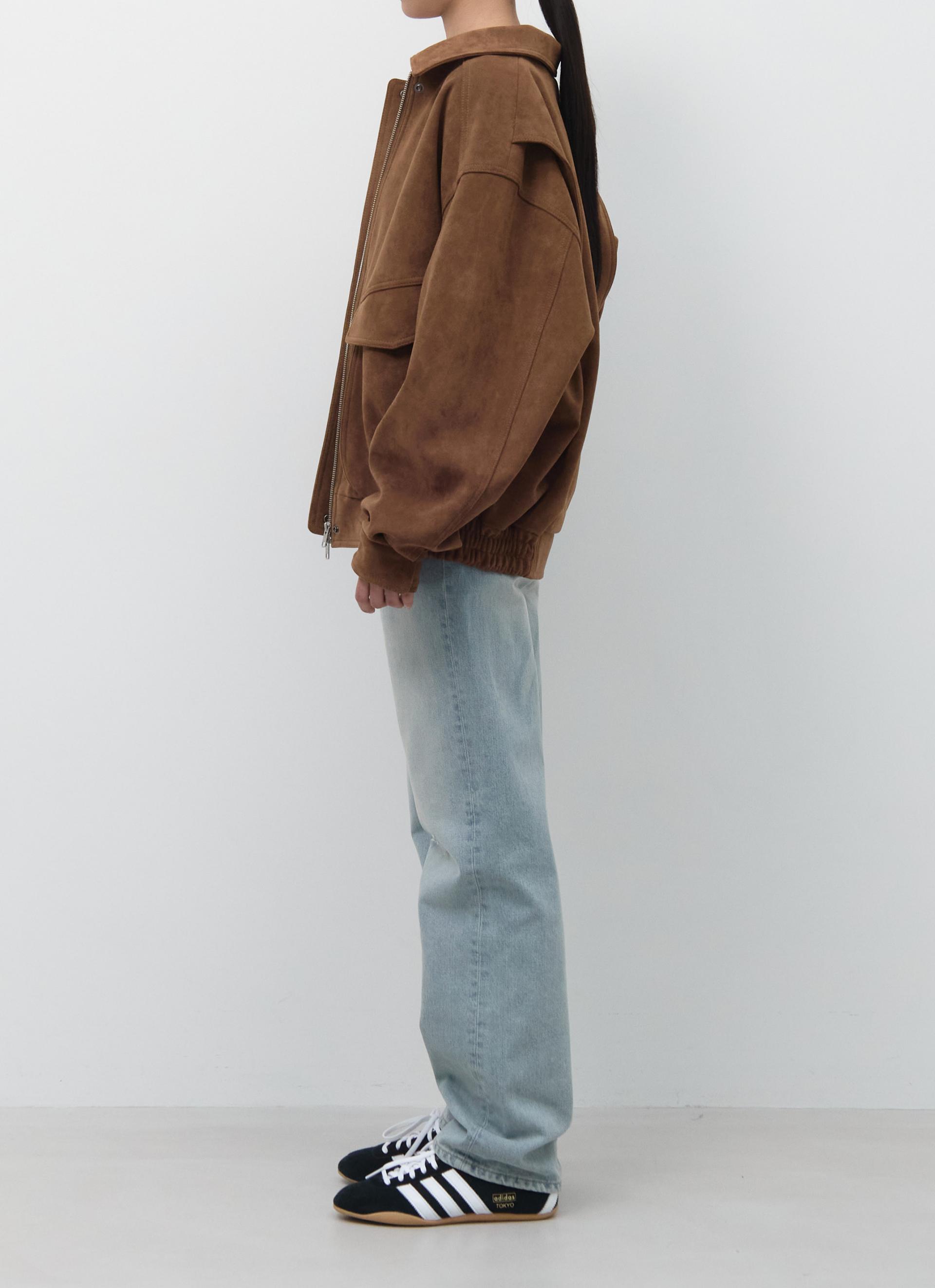 26SS FAUX SUEDE BOMBER / BROWN