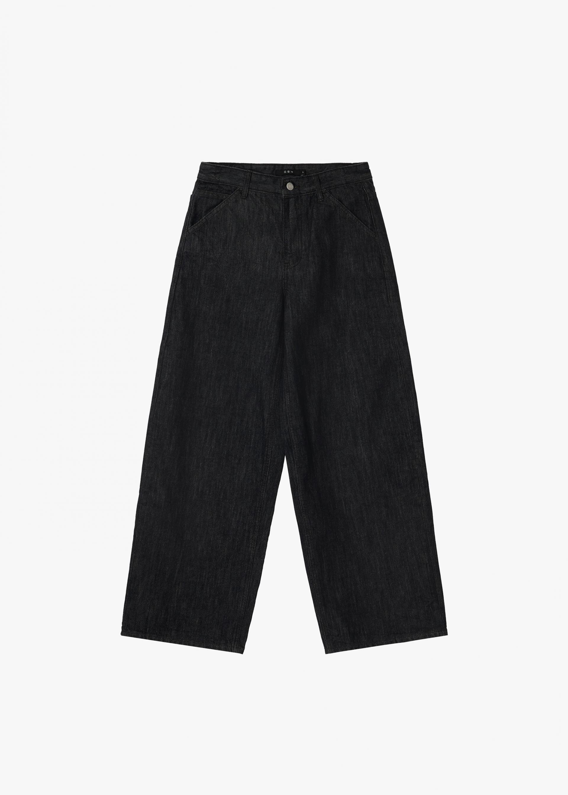 26SS WIDE CINCH-BACK JEAN / BLACK