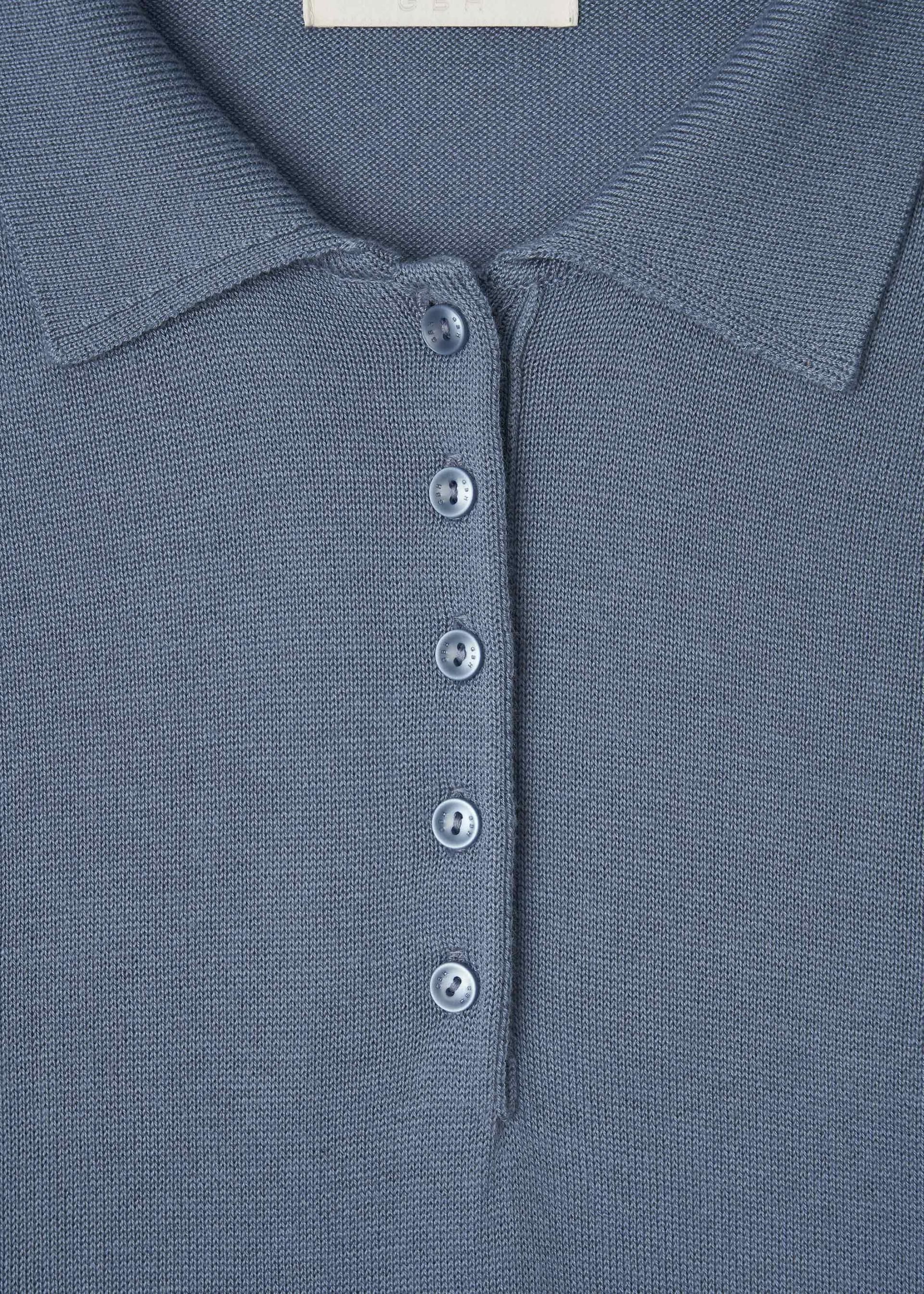 26SS WOOL SILK POLO KNIT / SAND BLUE