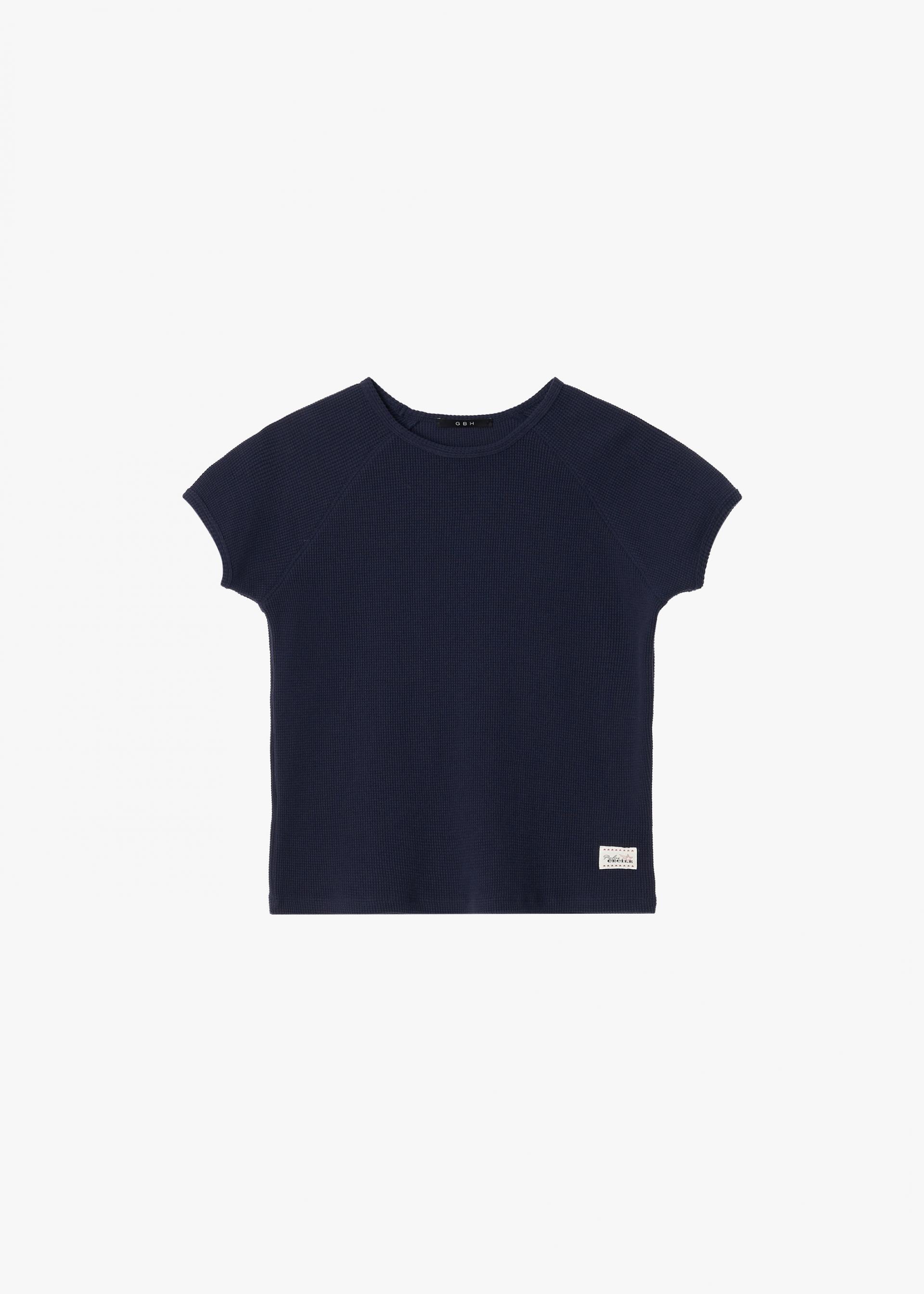 26SS PETITE WAFFLE TOP / NAVY