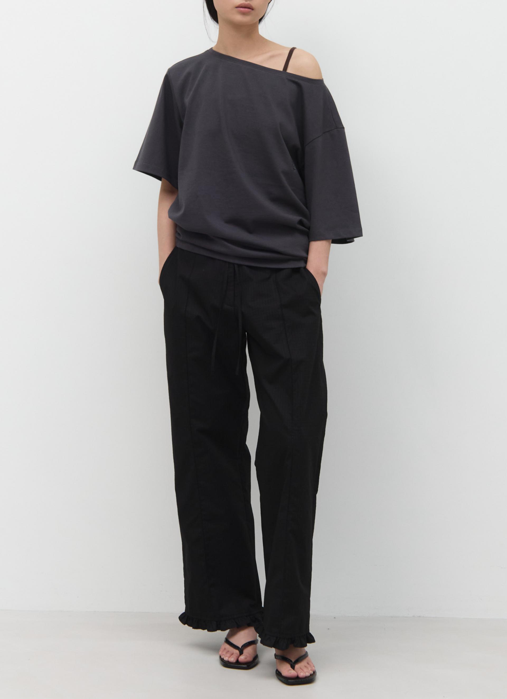 26SS UNBALANCE OFF SHOULDER TOP / GREY