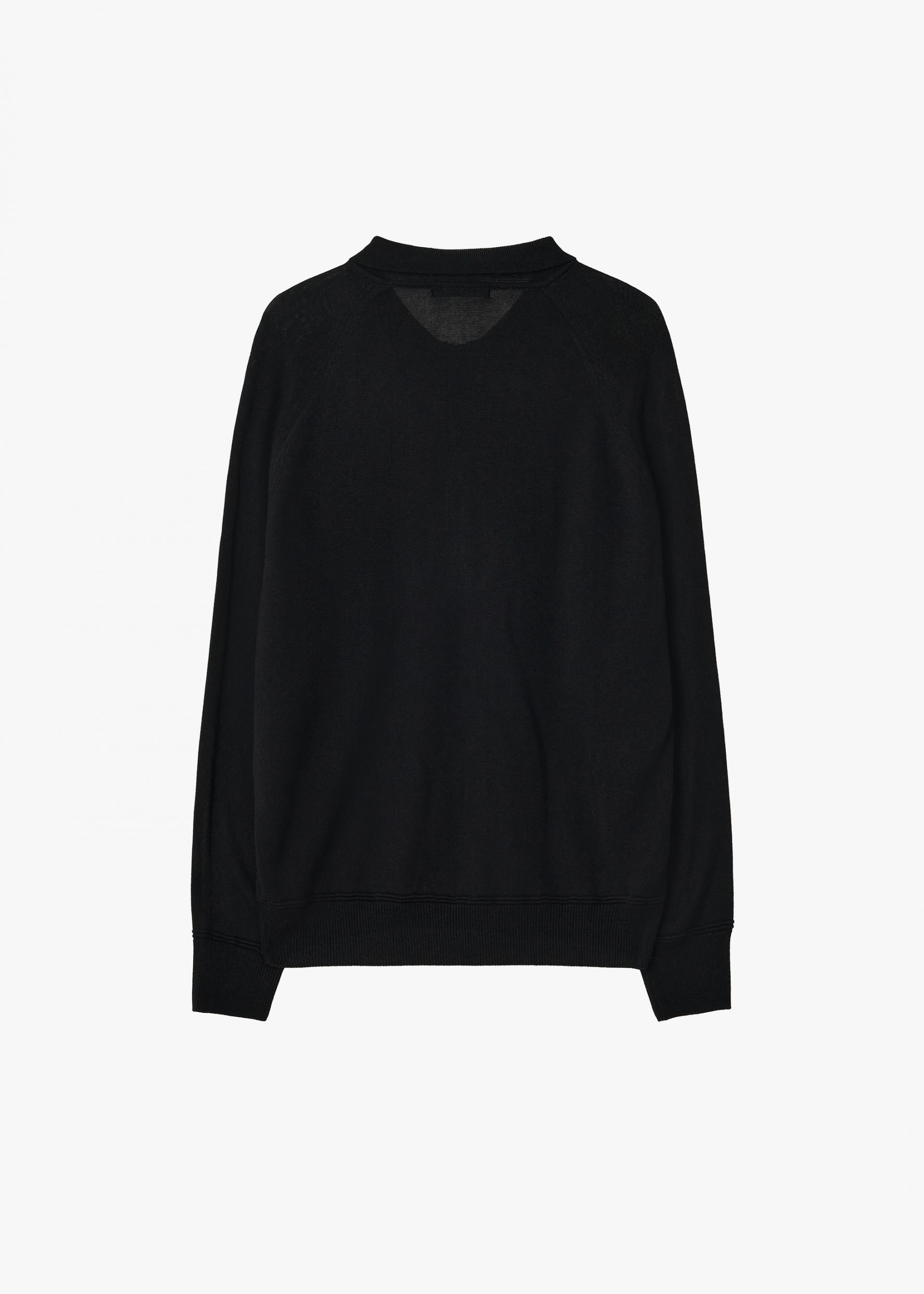 26SS WOOL SILK POLO KNIT / BLACK