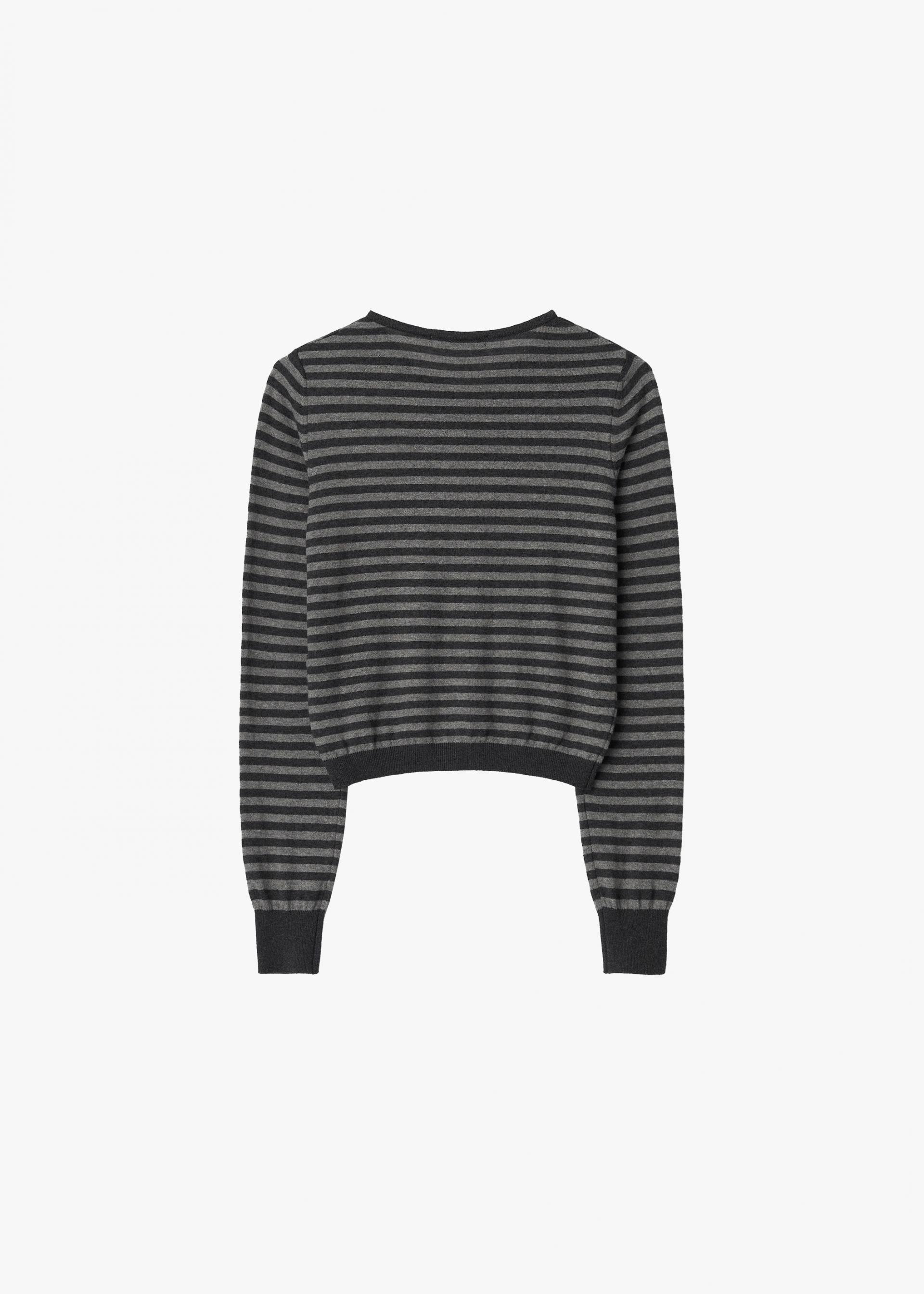 26SS CASHMERE ANG CARDIGAN / GREY STRIPE