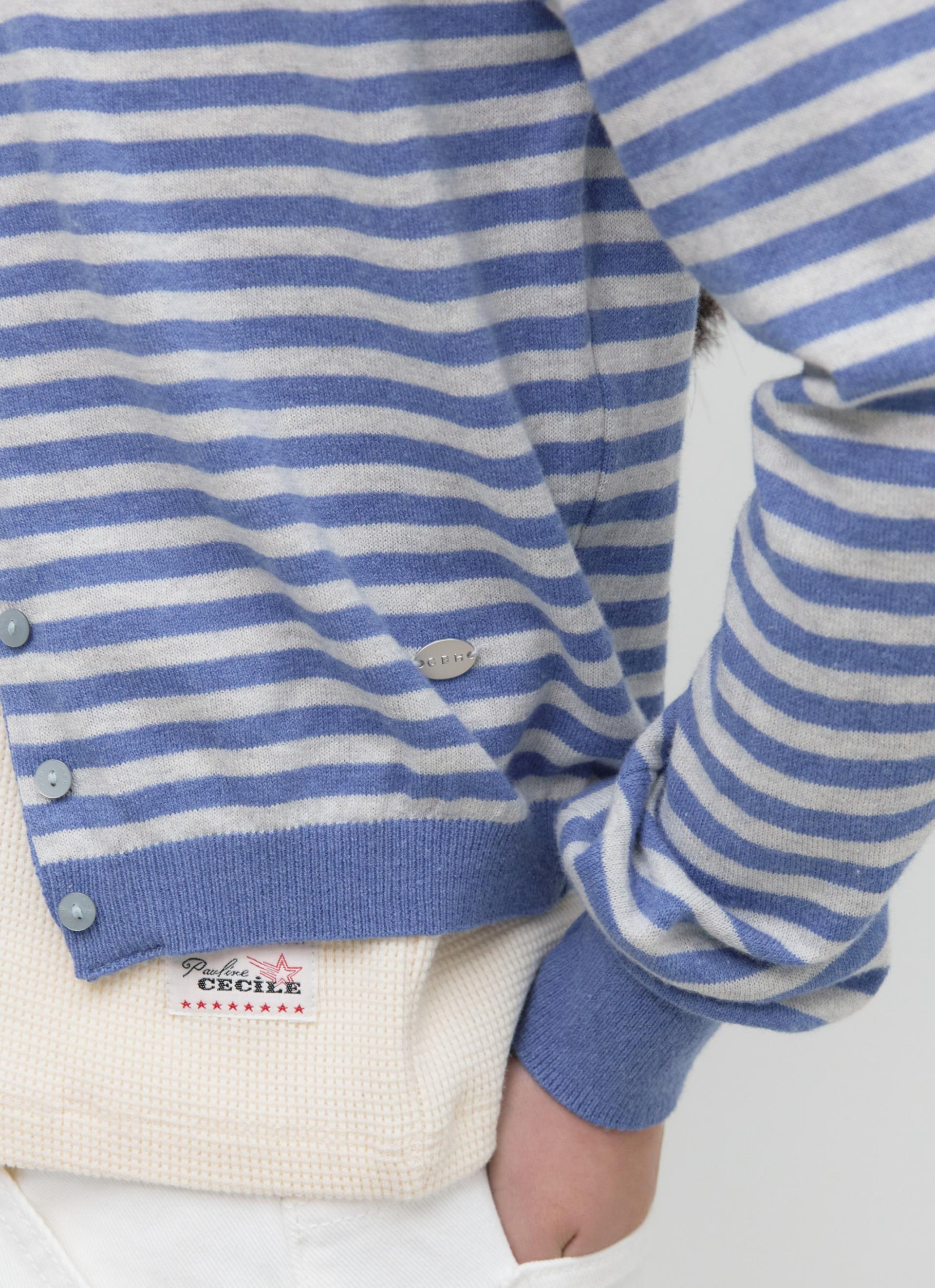 26SS CASHMERE ANG CARDIGAN / BLUE STRIPE