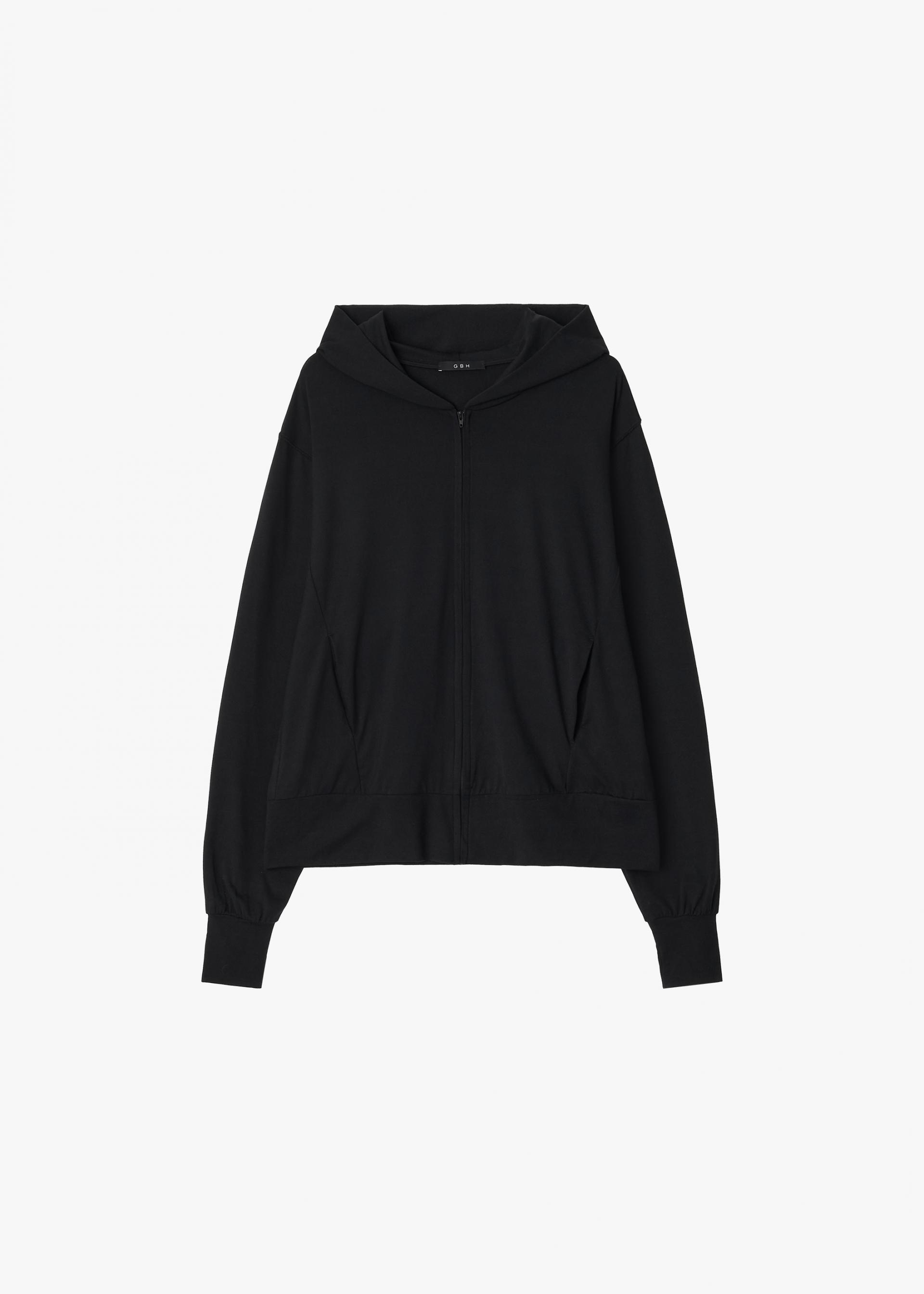 26SS DRAW HOOD ZIP-UP / BLACK