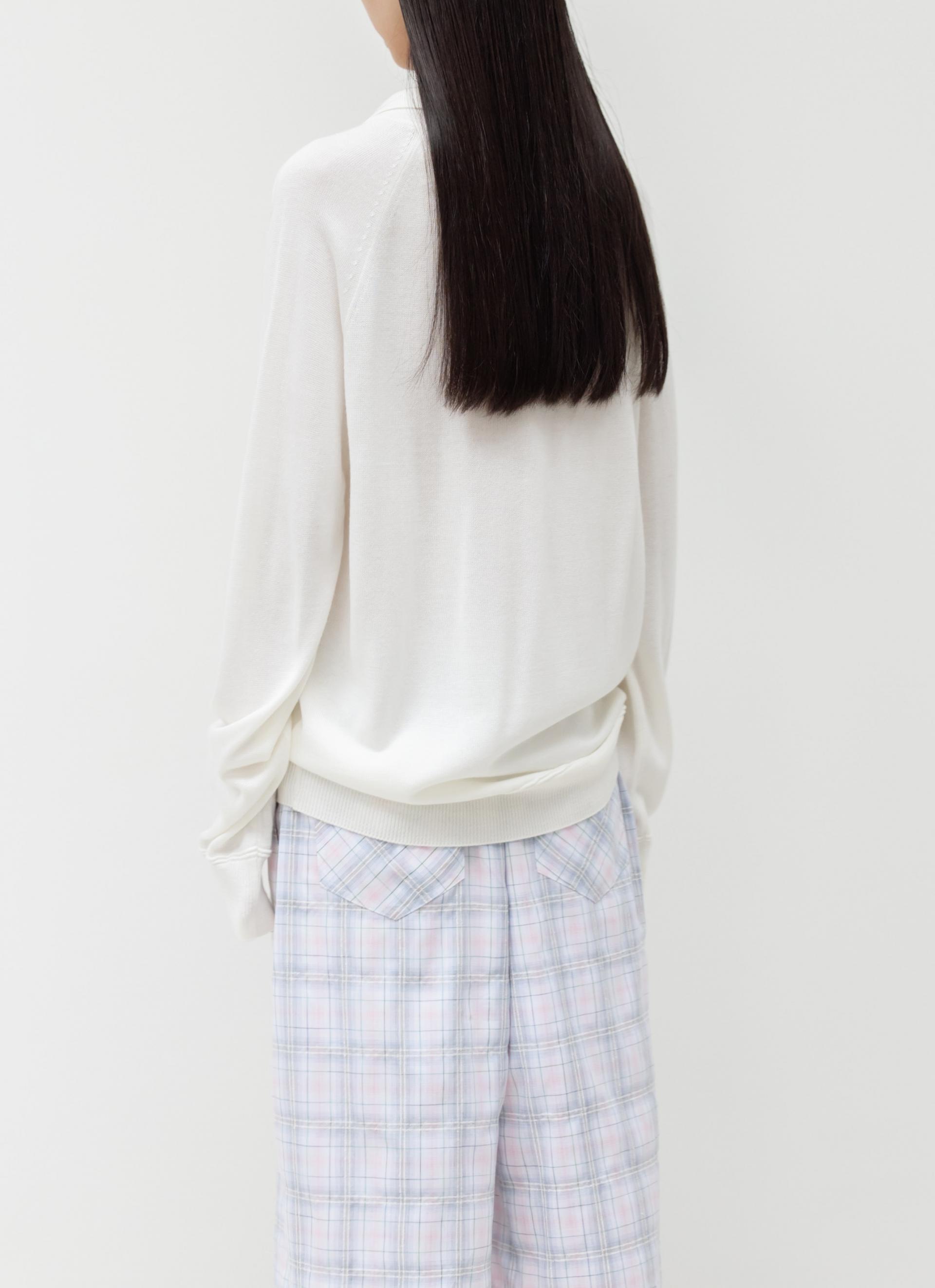 26SS WOOL SILK POLO KNIT / IVORY