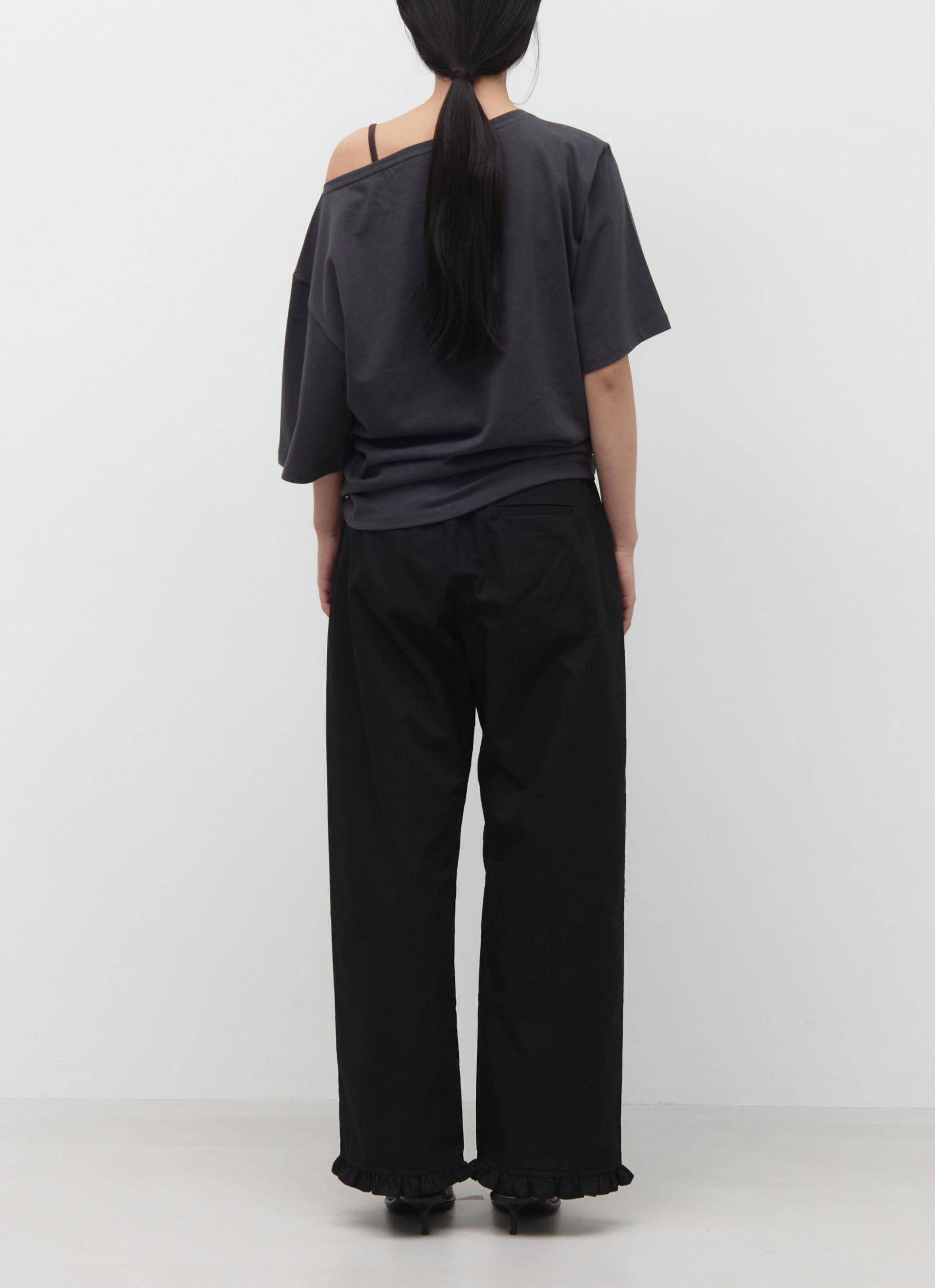 26SS UNBALANCE OFF SHOULDER TOP / GREY
