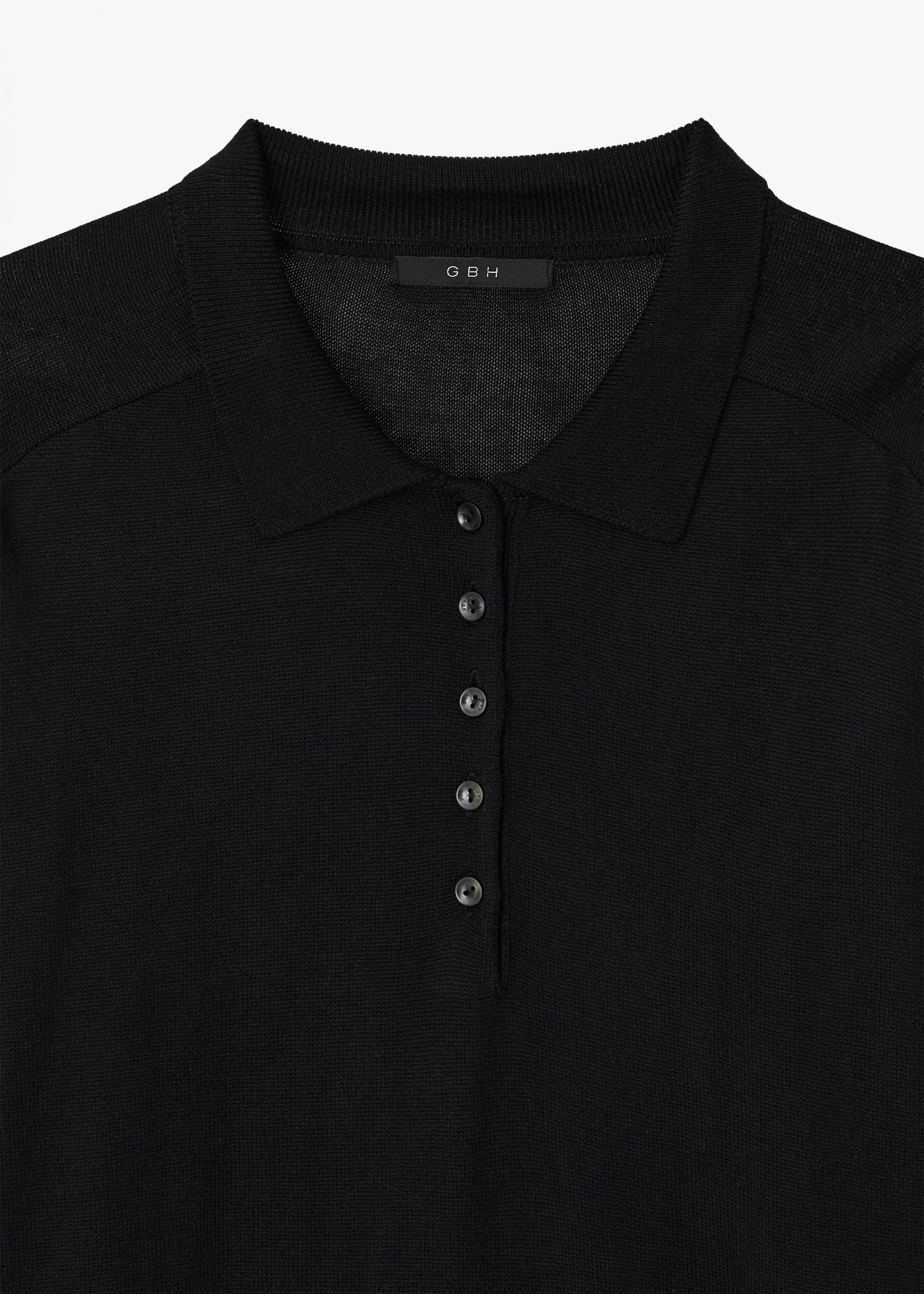 26SS WOOL SILK POLO KNIT / BLACK