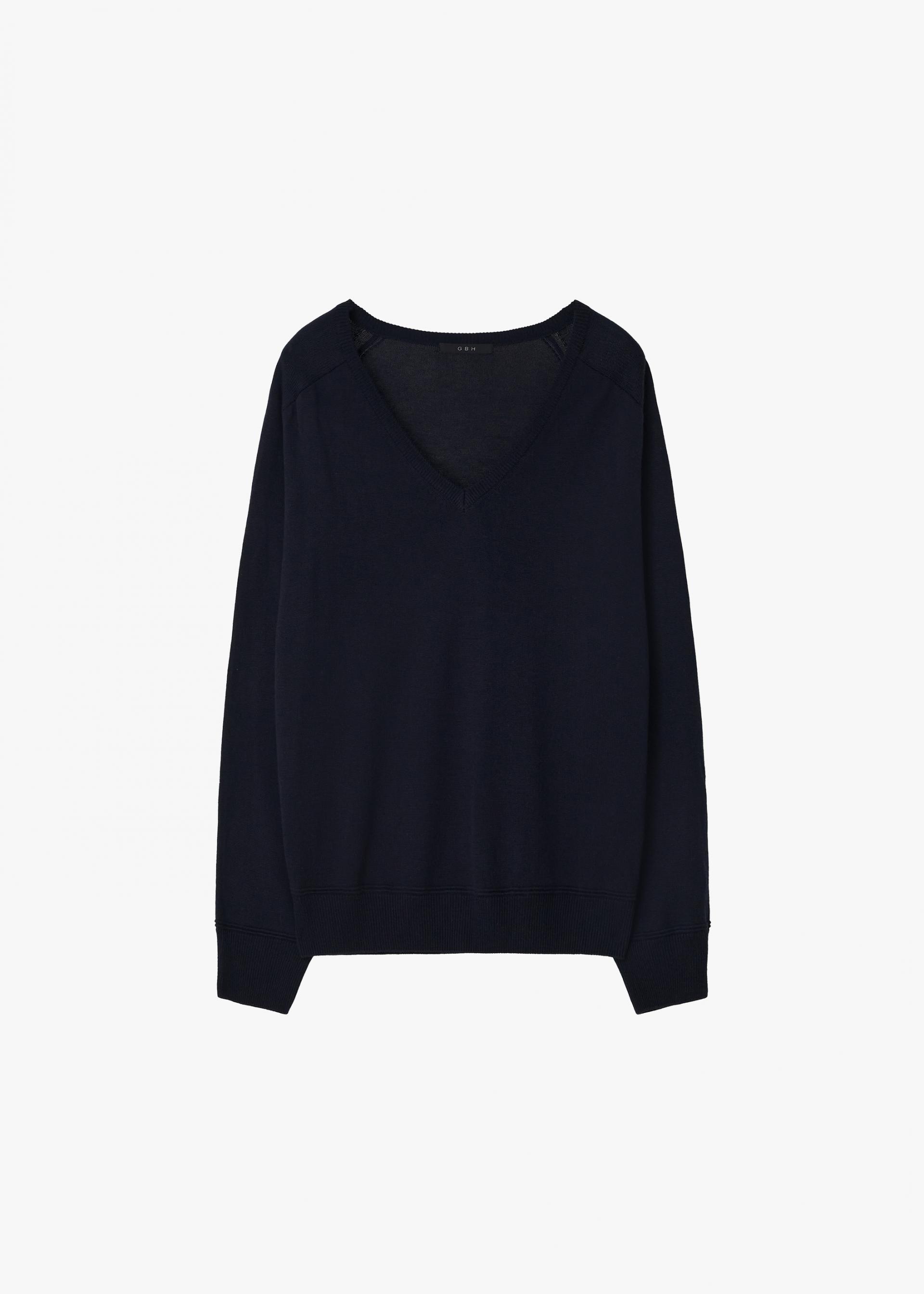 26SS LOOSE V-NECK KNIT / NAVY