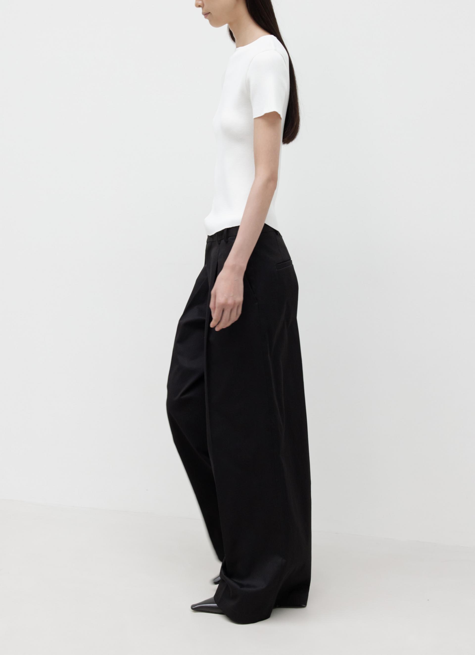 26SS WIDE FIT COTTON PANTS / BLACK
