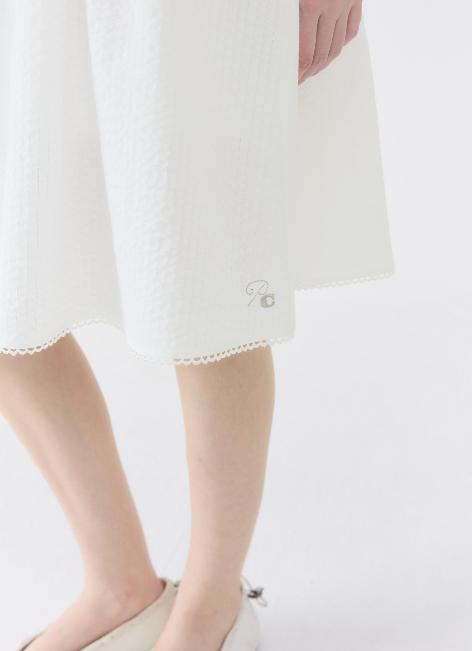 26SS COTTON POLINE SKIRT / WHITE