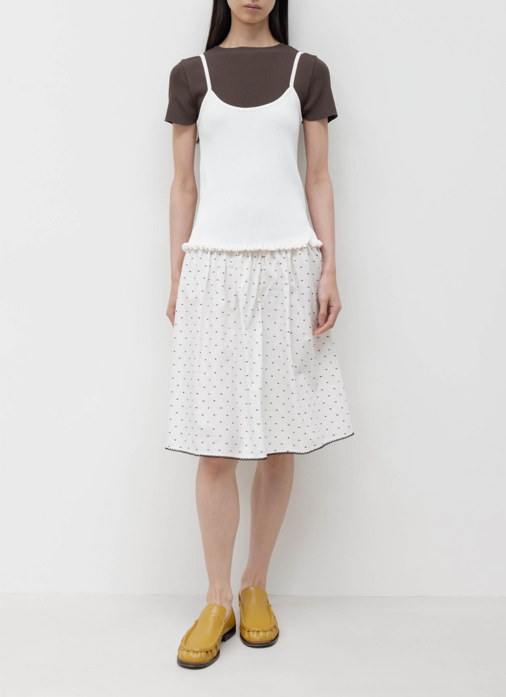 26SS RIBBED FRILL SLEEVELESS / WHITE