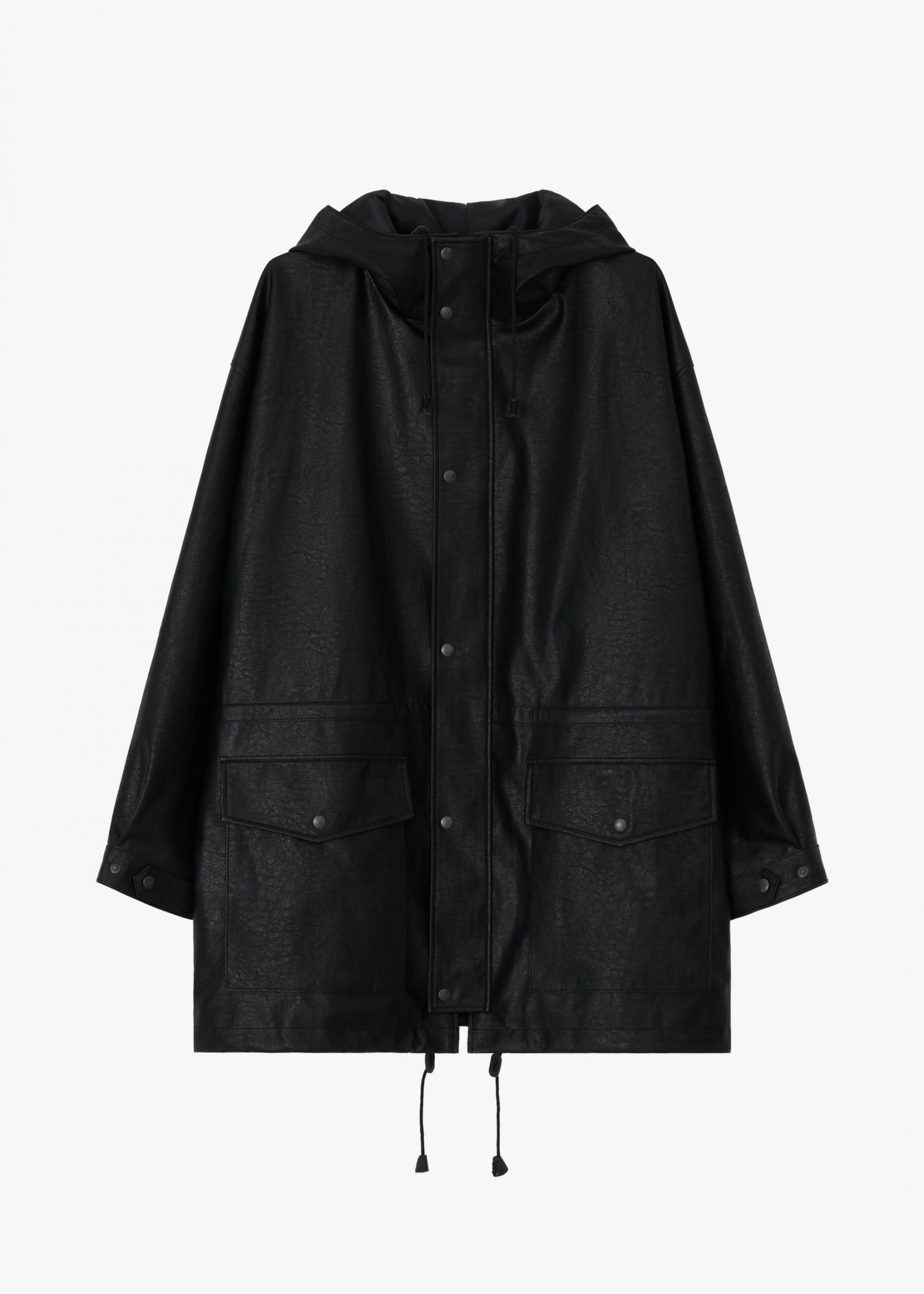 26SS HUNTING FAUX LEATHER JACKET / BLACK