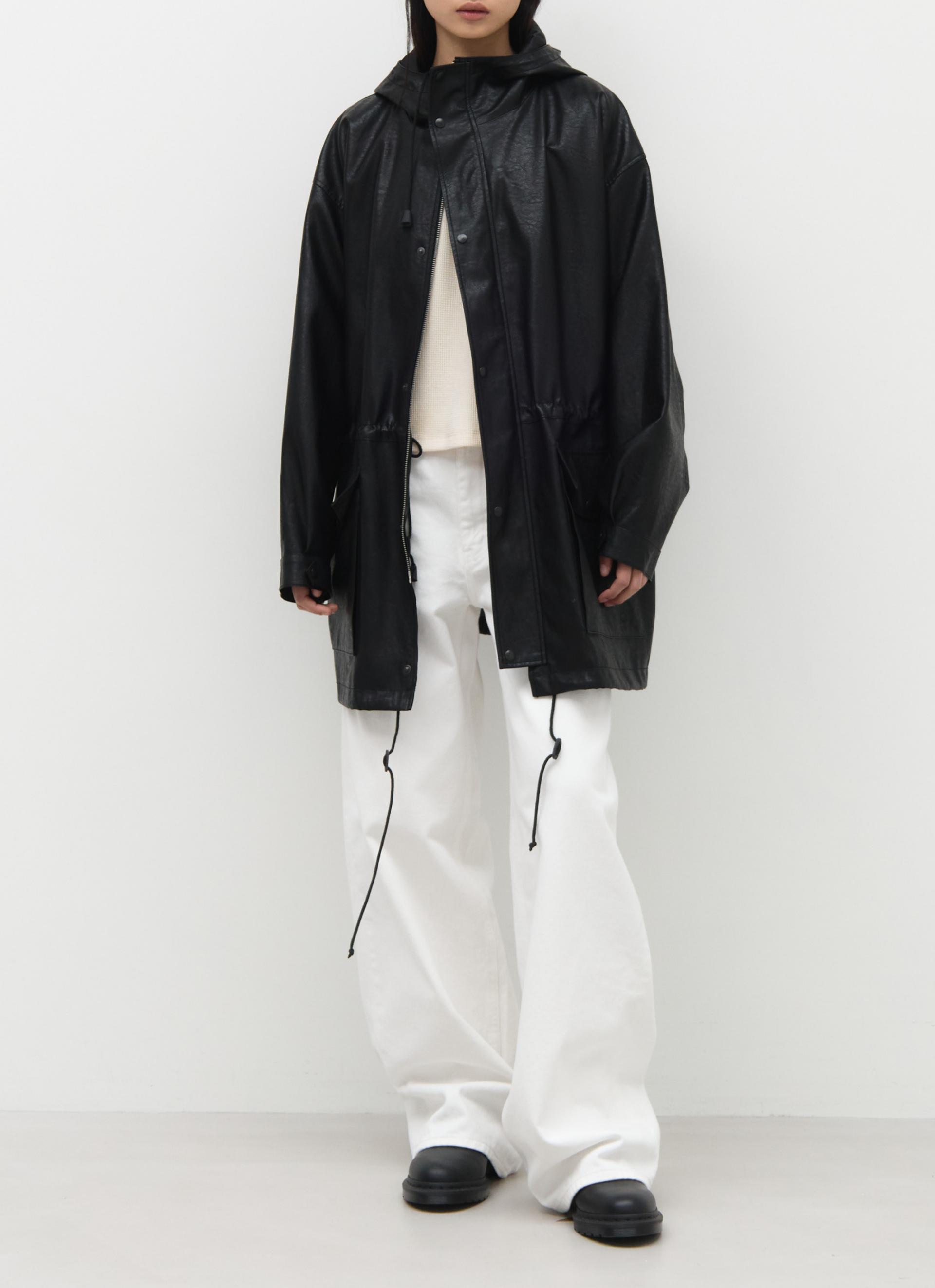 26SS HUNTING FAUX LEATHER JACKET / BLACK