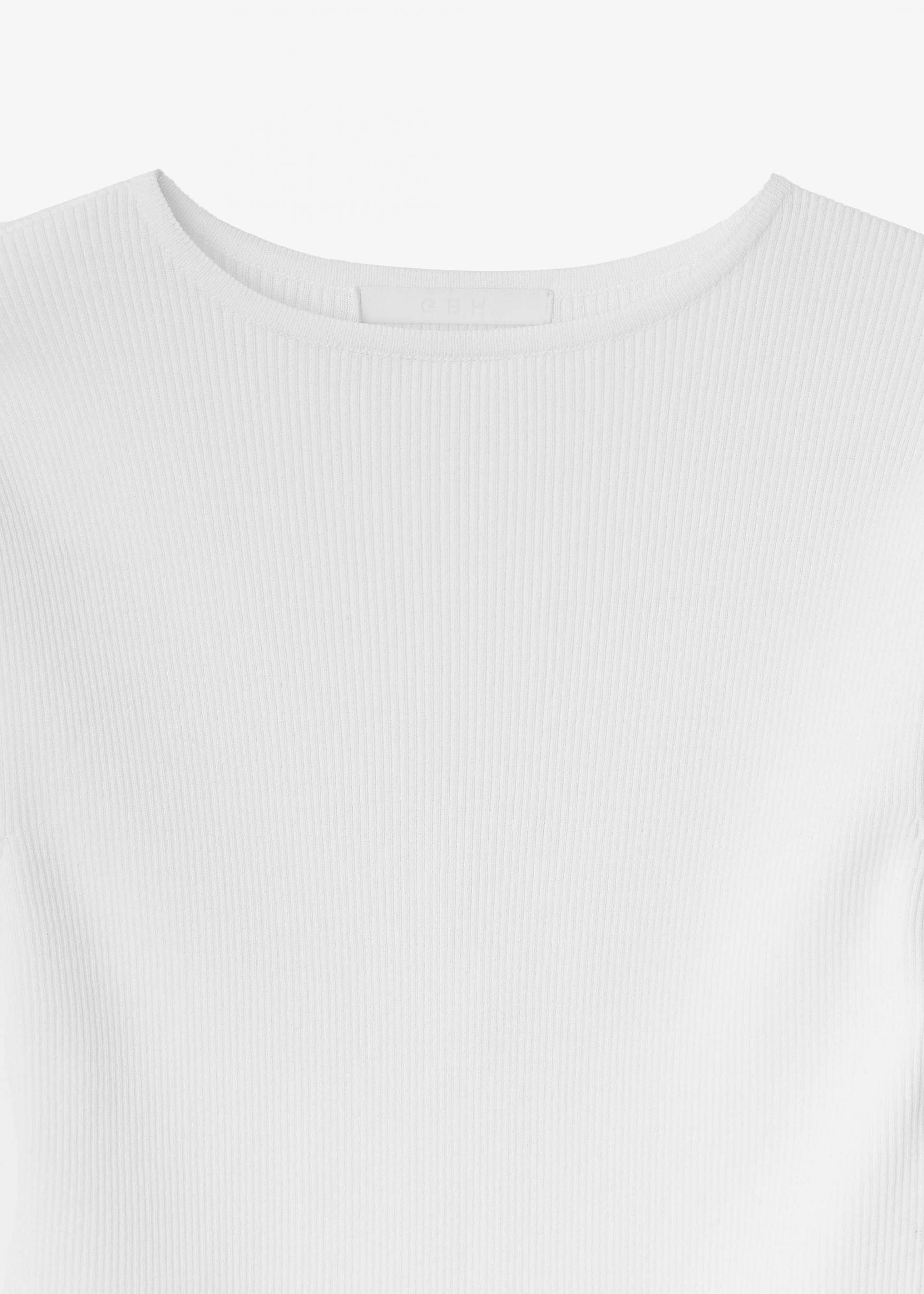 26SS RIBBED HALF SLEEVE KNIT / WHITE