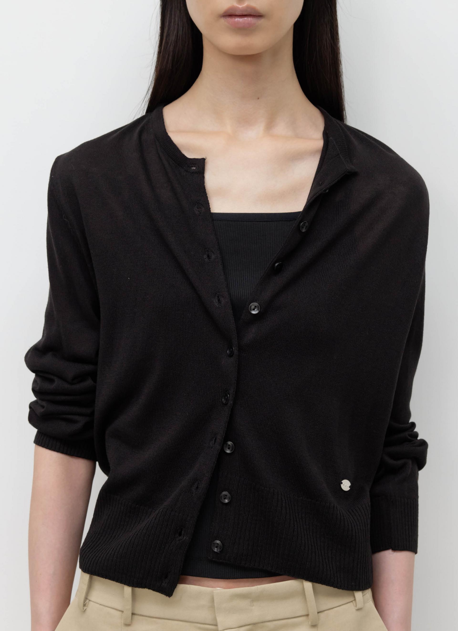 26SS SHEER CARDIGAN / BLACK