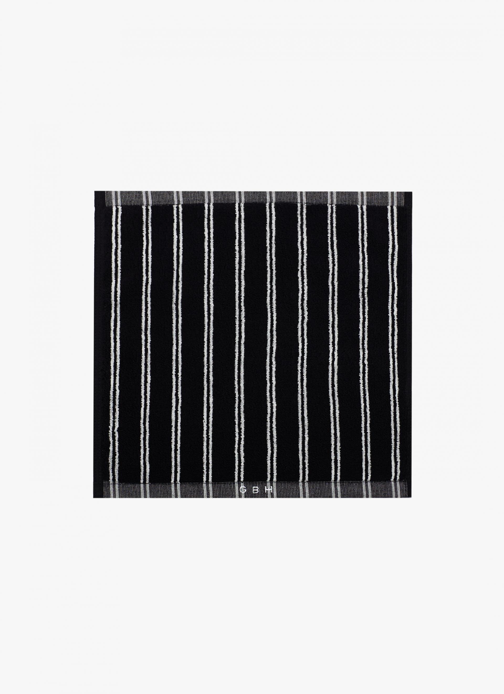 HAND TOWEL_STRIPE TWIN BLACK