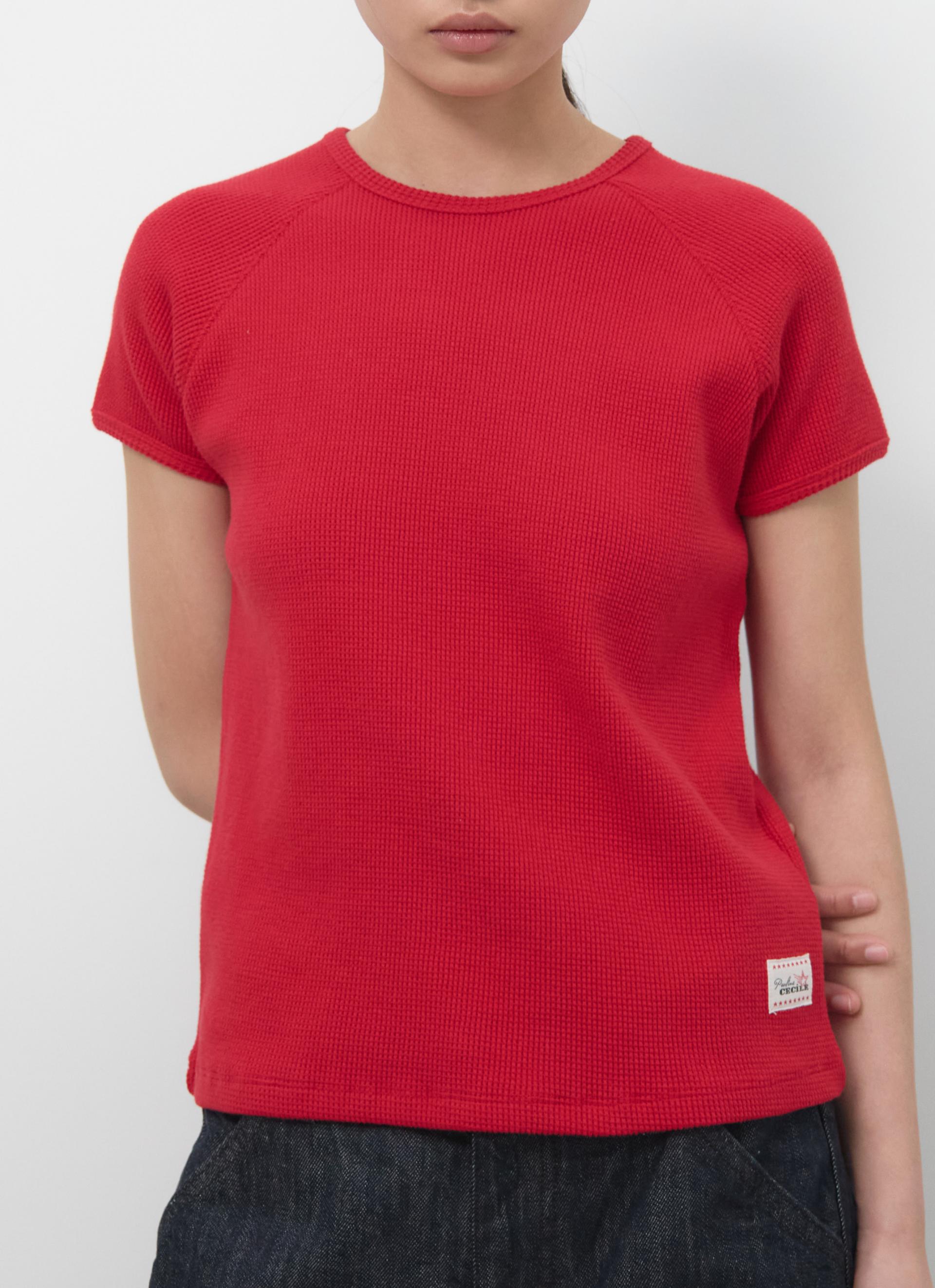 26SS PETITE WAFFLE TOP / RED