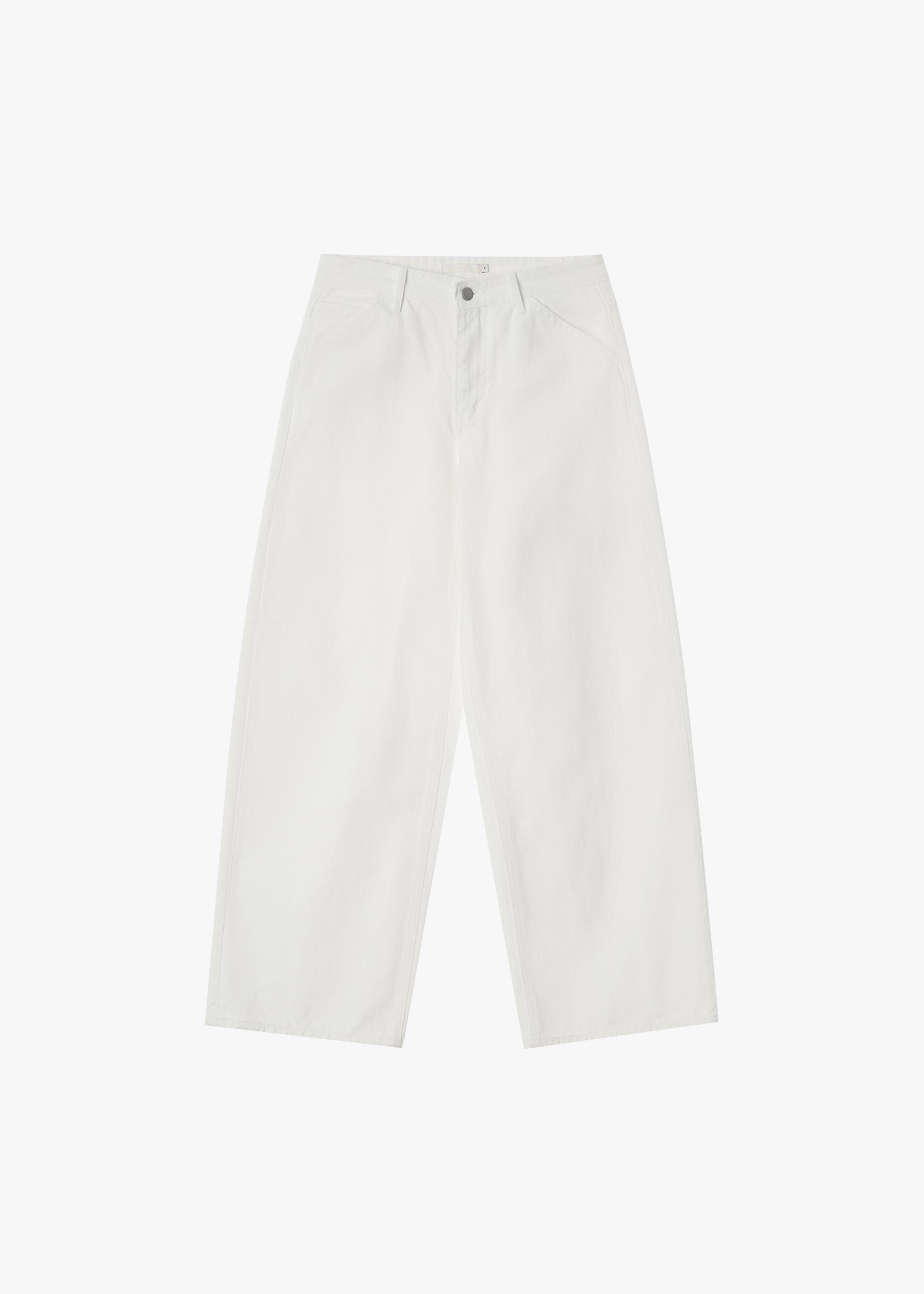 26SS WIDE CINCH-BACK JEAN / WHITE