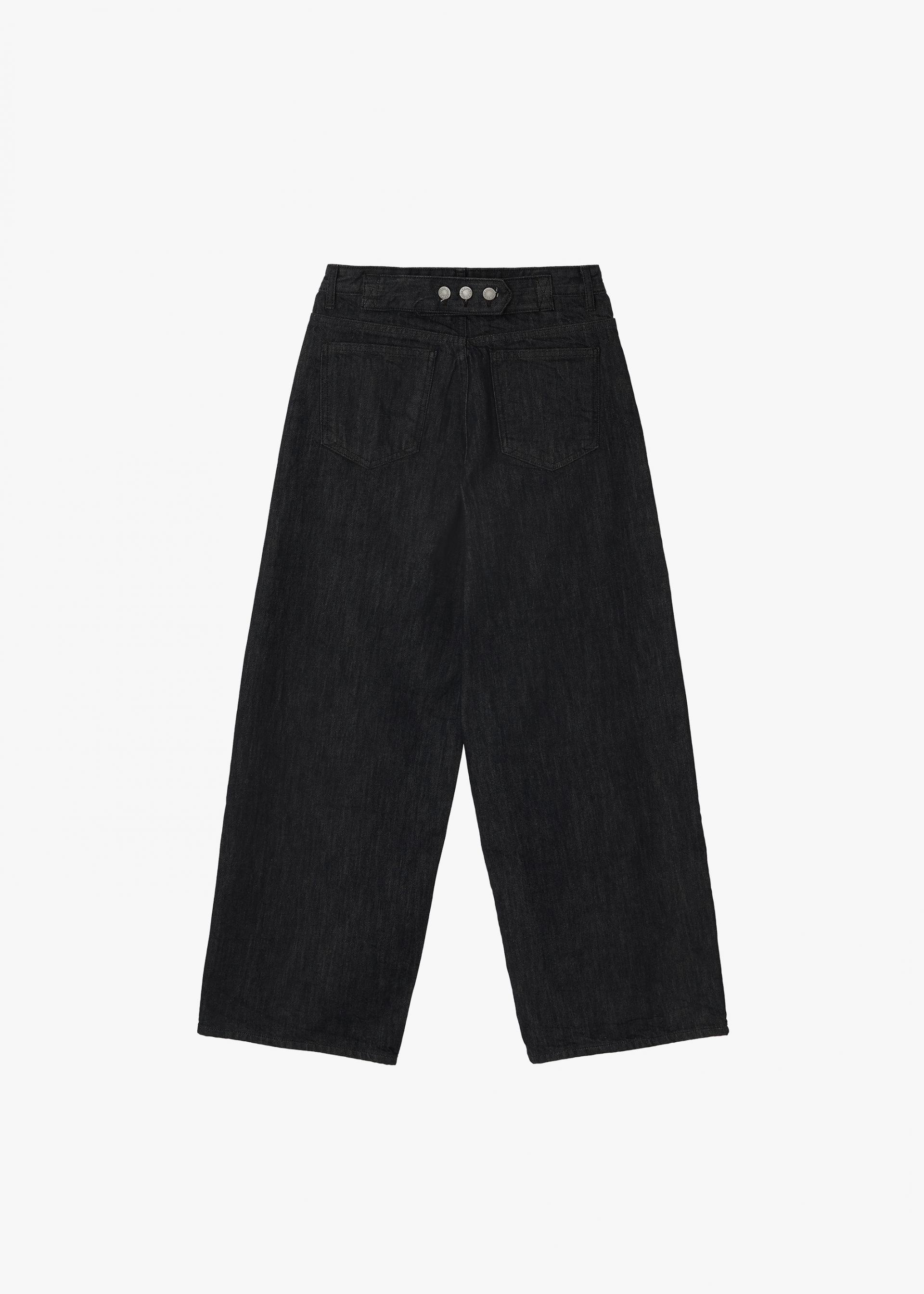 26SS WIDE CINCH-BACK JEAN / BLACK
